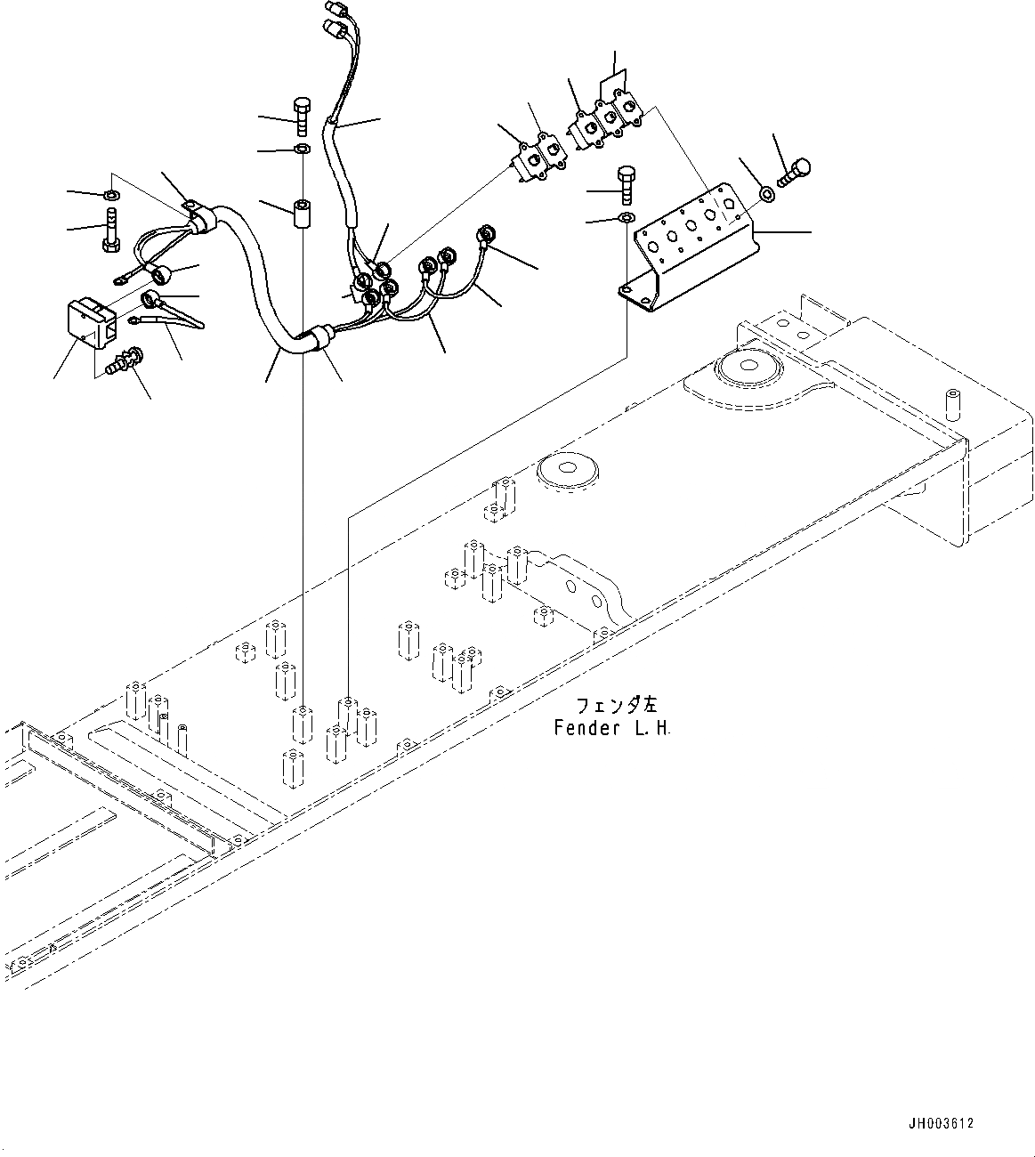 Схема запчастей Komatsu D375A-6 - КРЫЛО, ГИДРОМОЛОТ ПРОВОДКА (№-) КРЫЛО, ВЫСОК. ЕМК. АККУМУЛЯТОР, С VHMS, УРОВЕНЬ ДАТЧИК