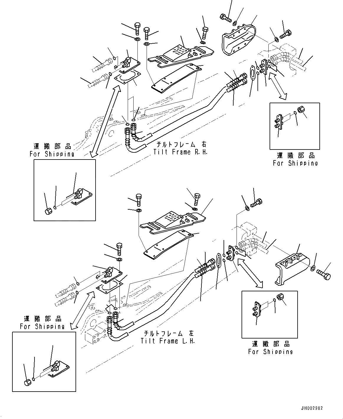 Схема запчастей Komatsu D375A-6 - DOZER РАМА, ПЕРЕКОС. ОТВАЛА ТРУБЫ (№-) DOZER РАМА, ОТВАЛ С ДВОЙН. ПЕРЕКОСОМ