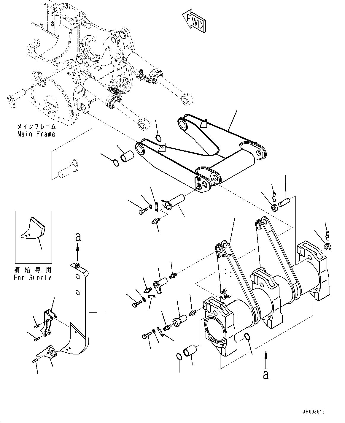 Схема запчастей Komatsu D375A-6 - РЫХЛИТЕЛЬ ГРУППА, BEAM И РУКОЯТЬ (№-) РЫХЛИТЕЛЬ ГРУППА, РЕГУЛИР. DIGGING ANGLE MULTI ТИП