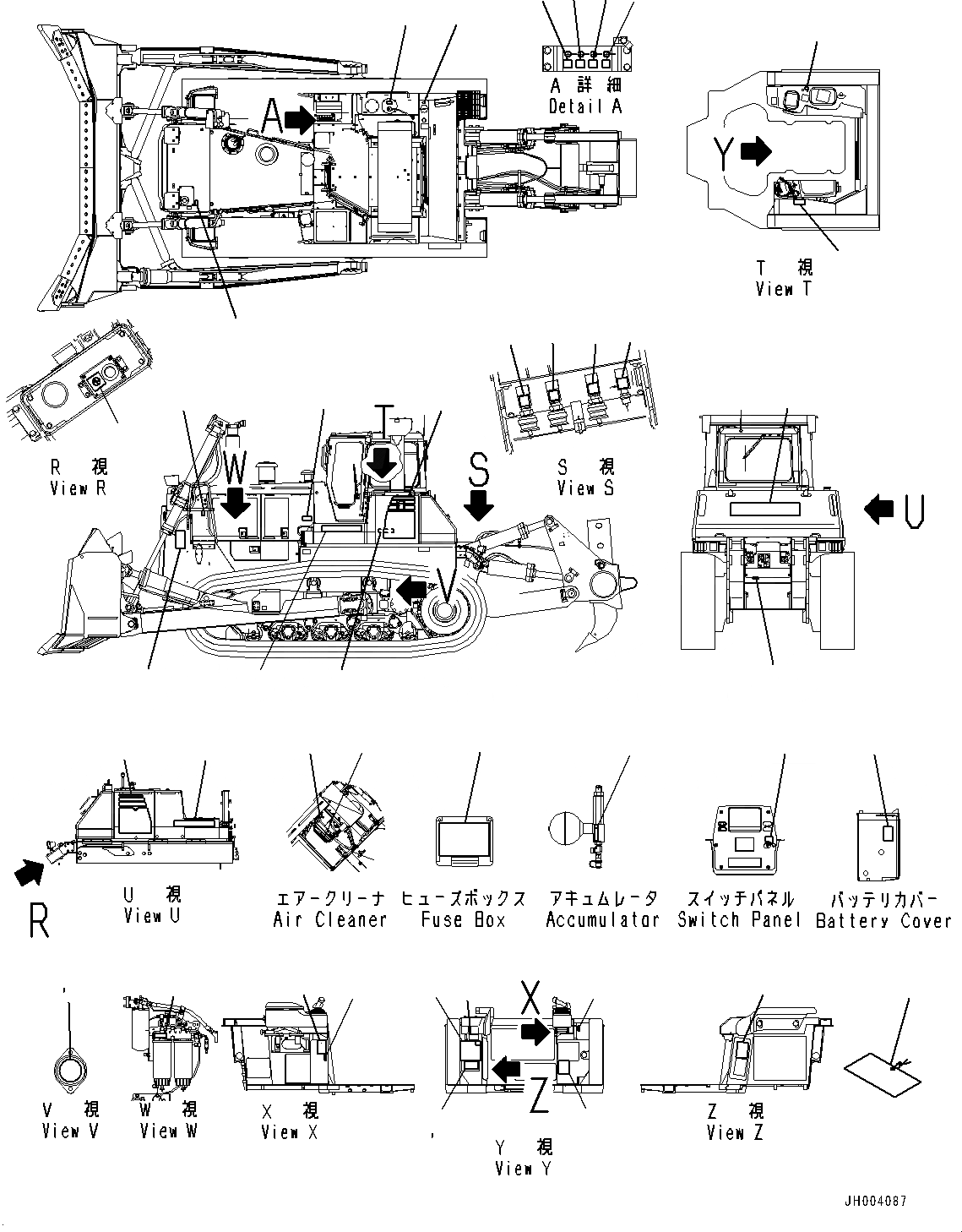 Схема запчастей Komatsu D375A-6 - МАРКИРОВКА, (№-) МАРКИРОВКА, АНГЛ., TEXT ТИП