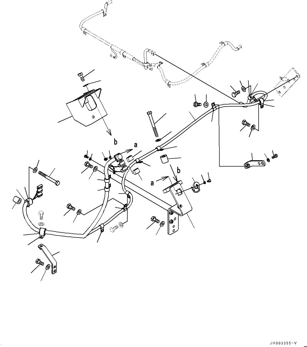 Схема запчастей Komatsu D375A-6 - ХЛАДАГЕНТ И ОБОГРЕВ. МАСЛ. ПОДДОНА, ОСНОВН. ПРОВОДКА (№-) ХЛАДАГЕНТ И ОБОГРЕВ. МАСЛ. ПОДДОНА