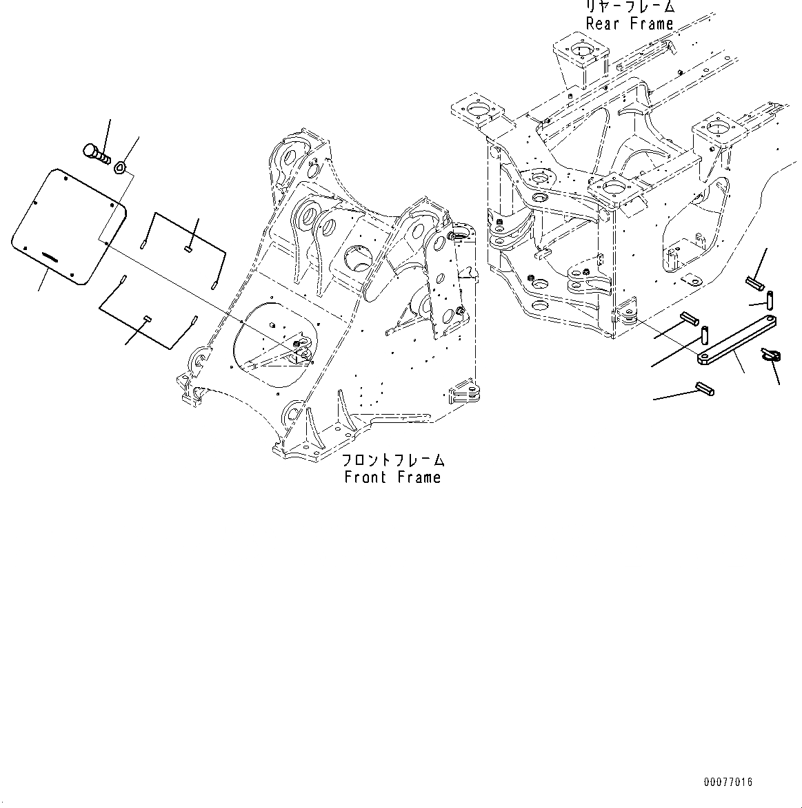 Схема запчастей Komatsu WA430-6 - СОЧЛ. СОЕД. БЛОКИР. BAR И РАМА COVER, ПЕРЕДН. КРЫШКА(№-) СОЧЛ. СОЕД. БЛОКИР. BAR И РАМА COVER, 3-Х СЕКЦИОНН., С POWERTRAIN НИЖН. ЗАЩИТА