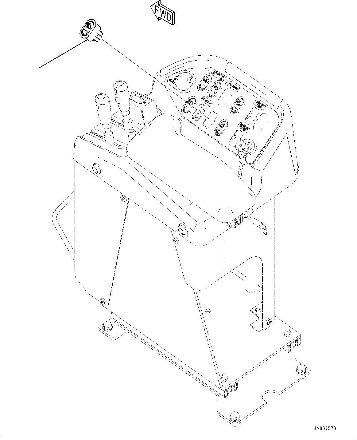Схема запчастей Komatsu WA430-6 - ПЕРЕКЛЮЧАТЕЛЬ (№-) ПЕРЕКЛЮЧАТЕЛЬ, С НИЗ. IDLE UP ПЕРЕКЛЮЧАТЕЛЬ