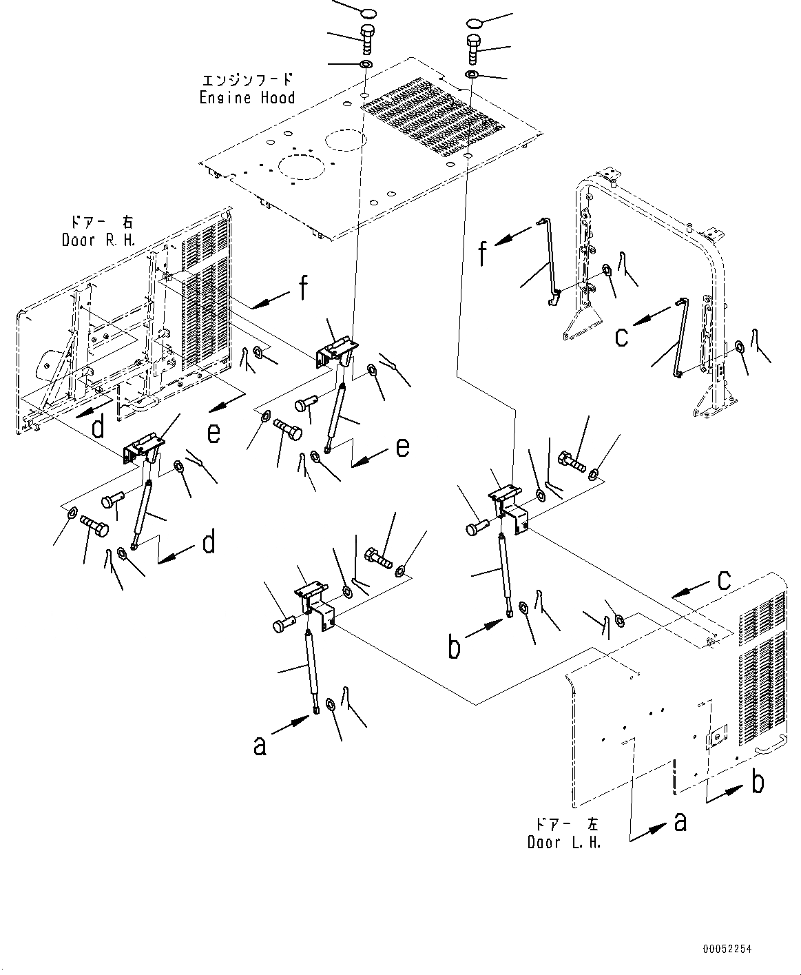 Схема запчастей Komatsu WA430-6 - КАПОТ, GAS ЦИЛИНДР (№-) КАПОТ, С УДЛИНН. ВПУСК ВОЗДУХА, ПРЕФИЛЬТР TURBO ТИП, ЗАДН. ПОЛН. КРЫЛО