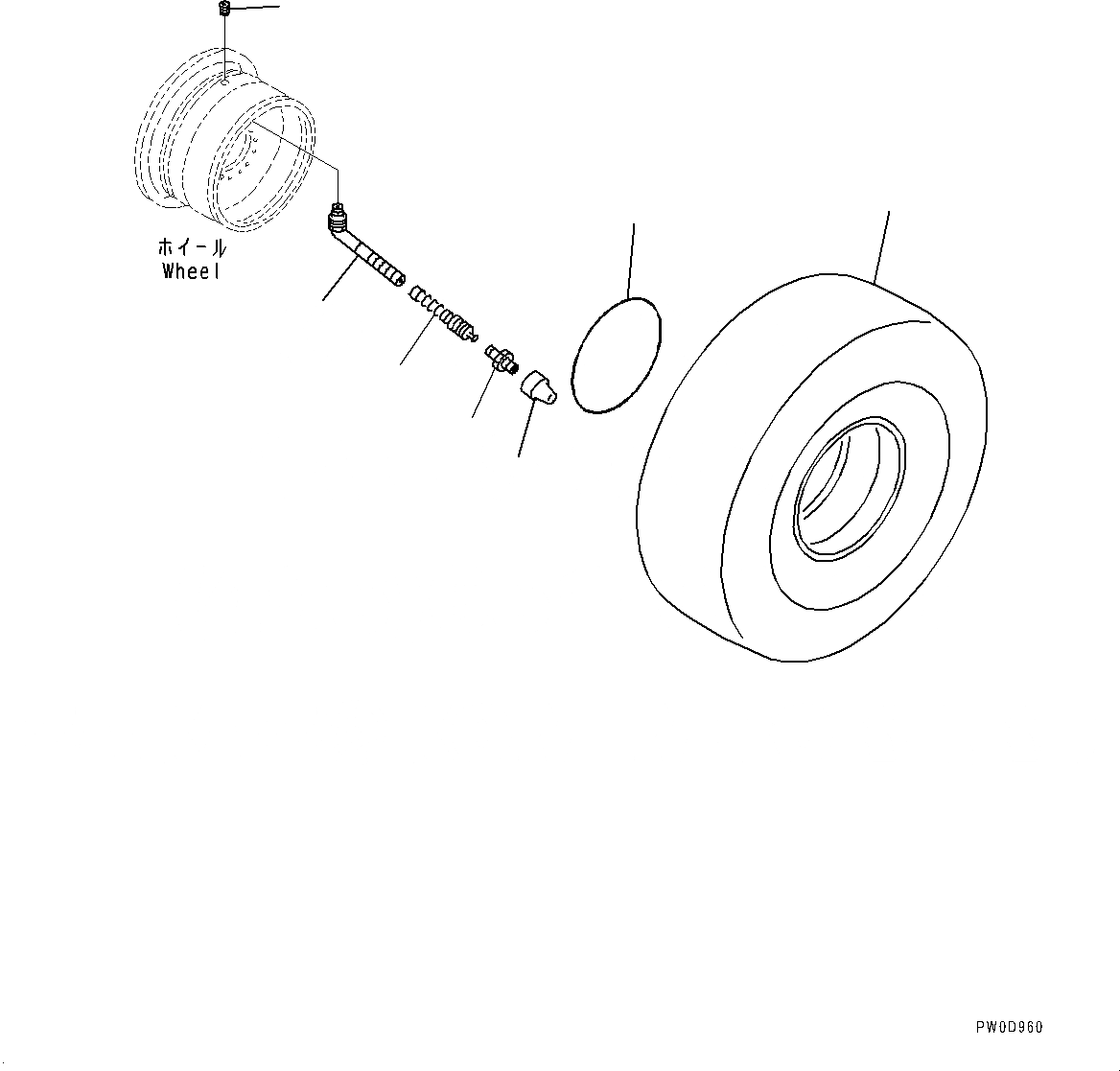Схема запчастей Komatsu WA430-6 - ШИНЫ (№-) ШИНЫ, .--PR-L, С БЕСКАМЕРНЫЕ ШИНЫ, NYLON