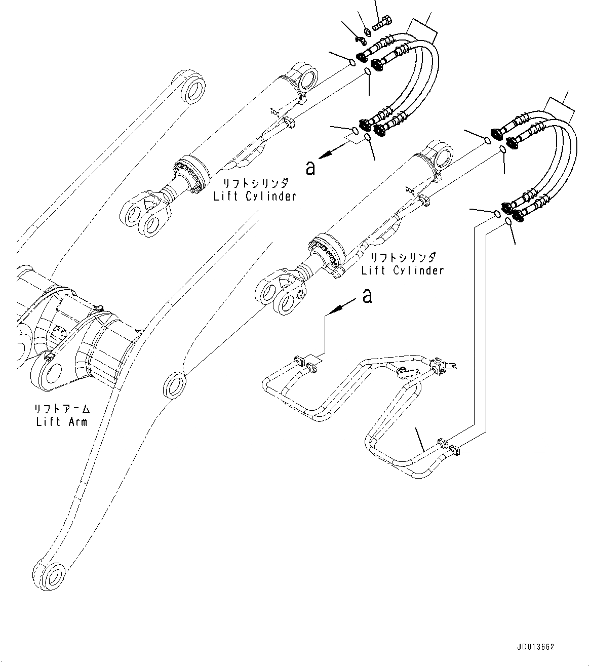 Схема запчастей Komatsu WA430-6 - ГИДРОЦИЛИНДР ПОДЪЕМА, ТРУБЫ (№-) ГИДРОЦИЛИНДР ПОДЪЕМА, БЕЗ SINTER ВТУЛКА