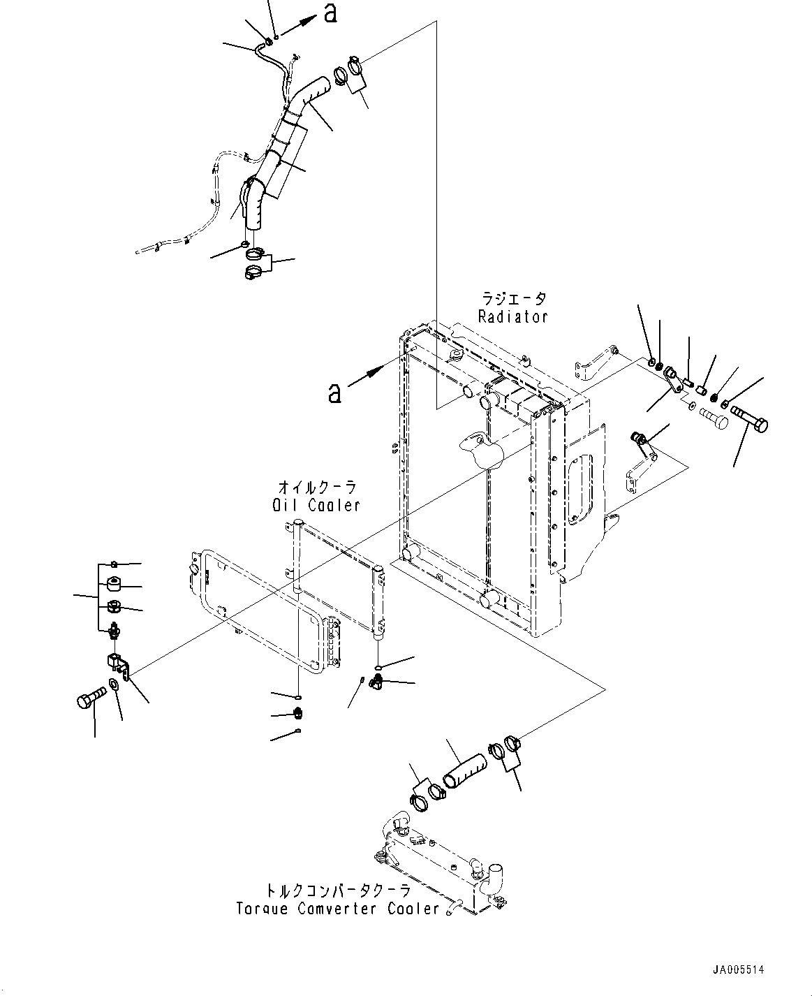 Схема запчастей Komatsu WA430-6 - РАДИАТОР, ТРУБЫ (№-) РАДИАТОР, БЕЗ КОНДИЦ. ВОЗДУХА