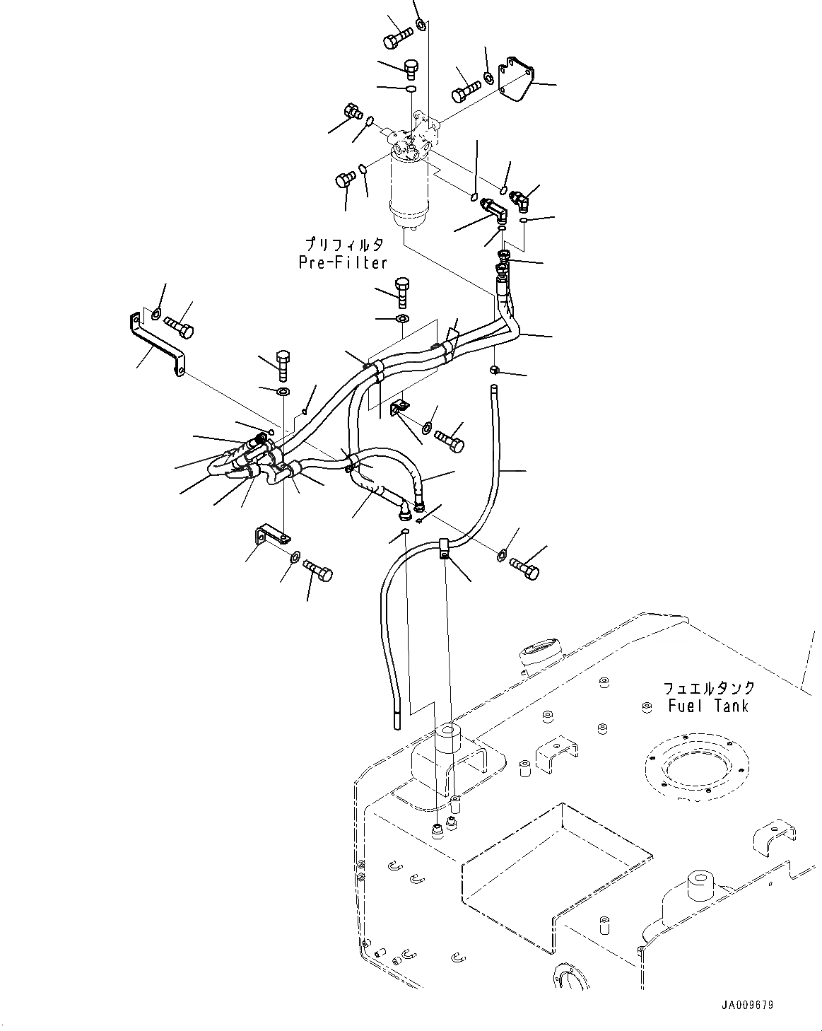 Схема запчастей Komatsu WA430-6 - ТОПЛИВН. БАК., ТОПЛИВН. ФИЛЬТР. КРЕПЛЕНИЕ (№-) ТОПЛИВН. БАК., БЕЗ ДОПОЛН. ТОПЛИВН. ФИЛЬТР.