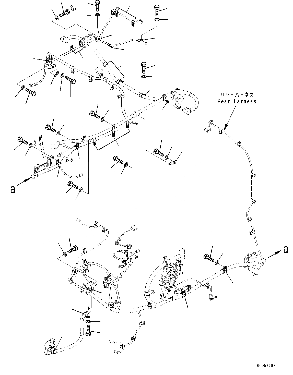 Схема запчастей Komatsu WA430-6 - ЗАДН. ПРОВОДКА, КРЕПЛЕНИЕ (/) (№-) ЗАДН. ПРОВОДКА, ДЛЯ AMP. ГЕНЕРАТОР, С АККУМУЛЯТОР DISCONNECT ПЕРЕКЛЮЧАТЕЛЬ