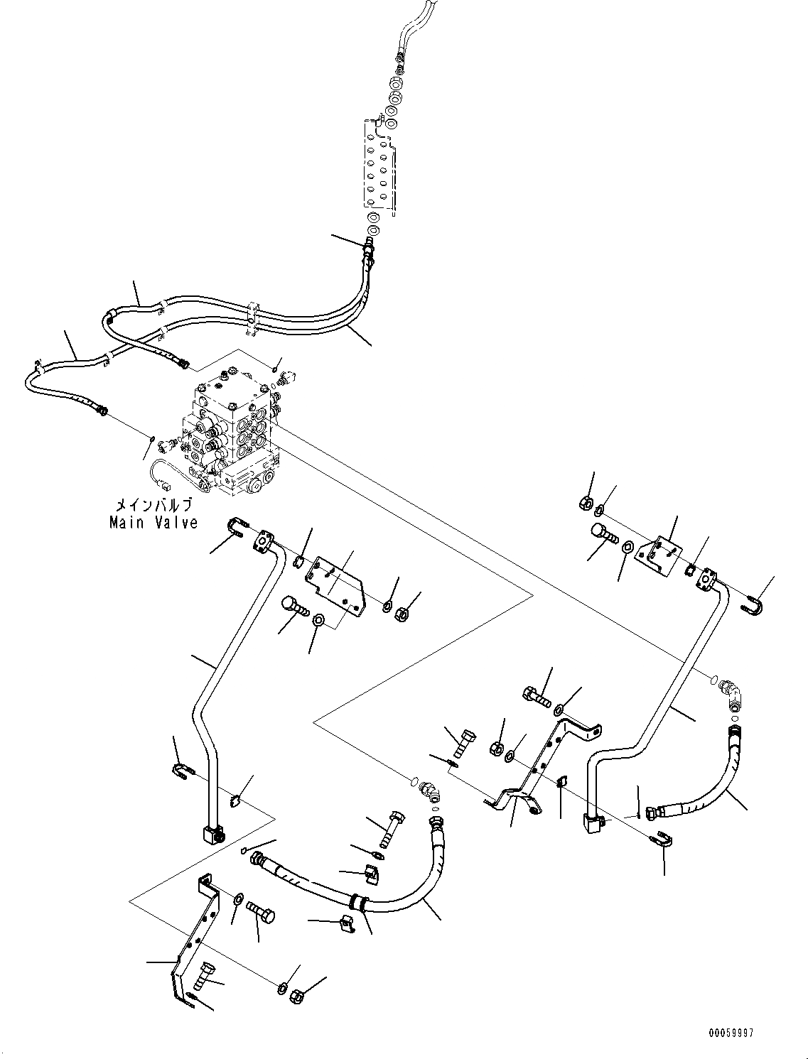 Схема запчастей Komatsu WA430-6 - ГИДРОЛИНИЯ, КЛАПАН PPCТРУБЫ, ПЕРЕДН. (№-) ГИДРОЛИНИЯ, 3-Х СЕКЦИОНН., ДЛЯ MACHINE С ЭЛЕКТРОНН. ГЛАВН. УПРАВЛ-Е (EPC) ГИДРАВЛS