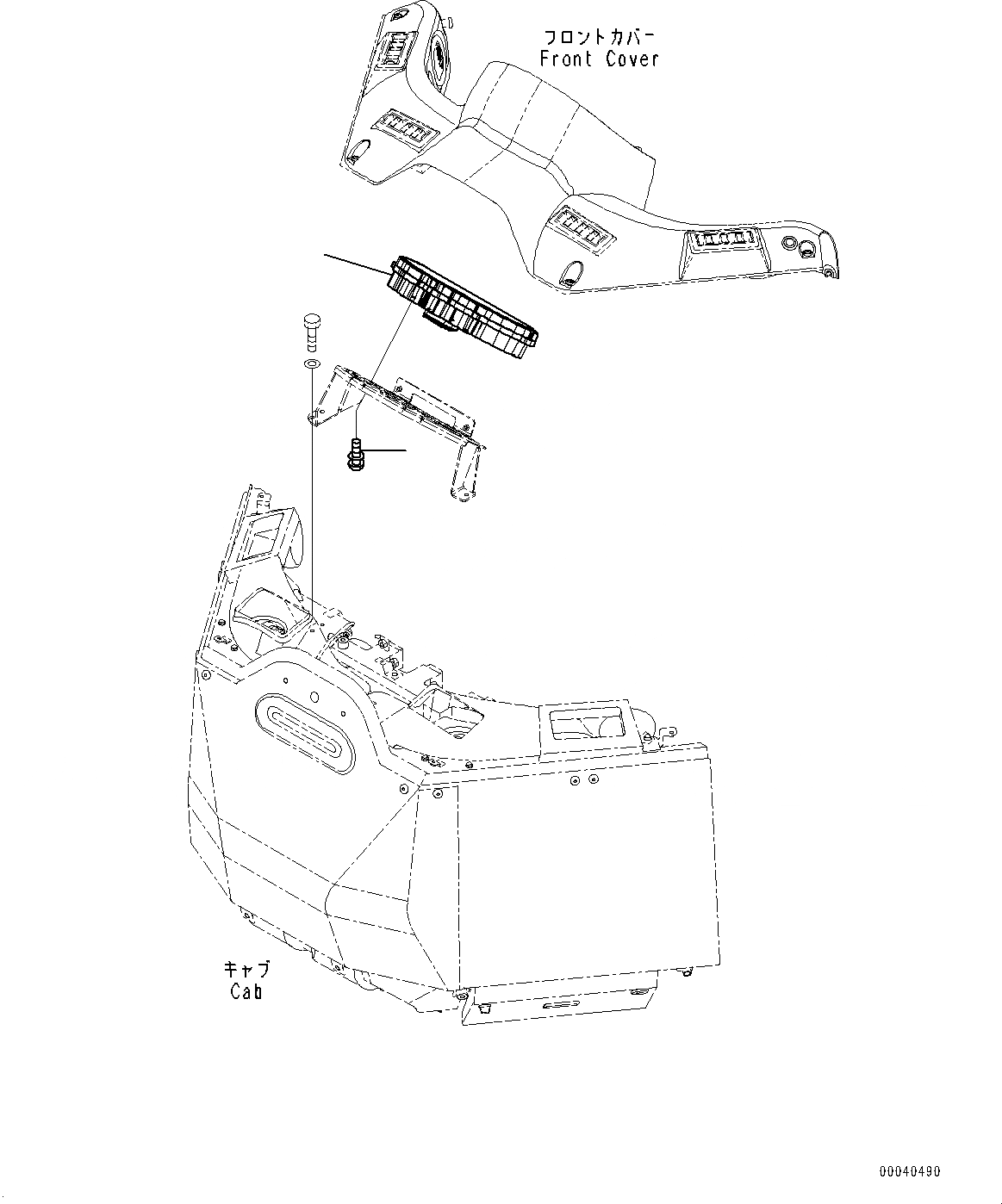 Схема запчастей Komatsu WA430-6 - КАБИНА ROPS, МОНИТОР (№-) КАБИНА ROPS, MONOCOQUE ТИП, БЕЗ РАДИО, KAL