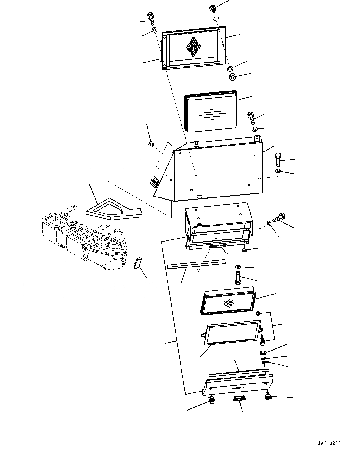 Схема запчастей Komatsu WA430-6 - КАБИНА ROPS, КОНДИЦ. ВОЗДУХА И ОБОГРЕВАТЕЛЬ., ФИЛЬТР. (№-) КАБИНА ROPS, MONOCOQUE ТИП, С УДЛИНН. ВПУСК ВОЗДУХА, ПРЕФИЛЬТР МАСЛ. BATH ТИП, ДЛЯ KOMTRAX