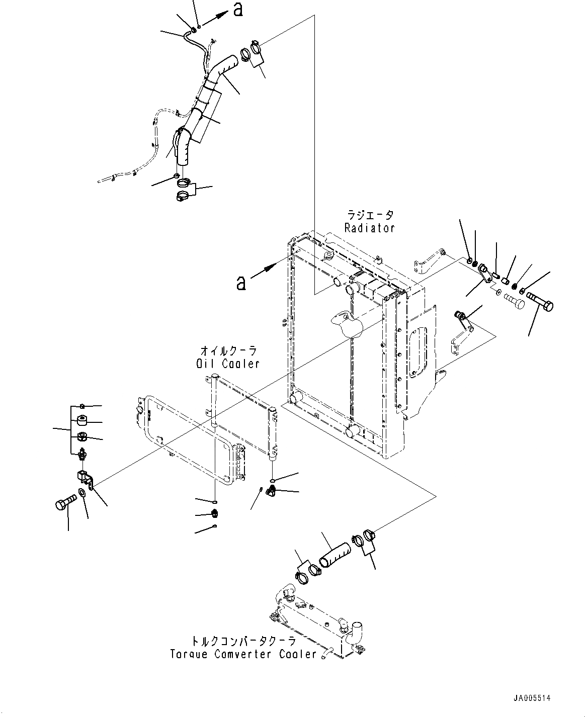 Схема запчастей Komatsu WA430-6 - РАДИАТОР, ТРУБЫ (№-) РАДИАТОР, БЕЗ КОНДИЦ. ВОЗДУХА