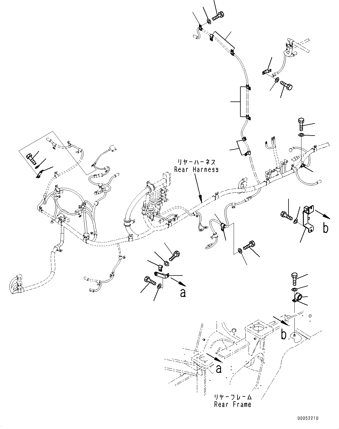 Схема запчастей Komatsu WA430-6 - ЗАДН. ПРОВОДКА, КРЕПЛЕНИЕ (/) (№-87) ЗАДН. ПРОВОДКА, ДЛЯ AMP. ГЕНЕРАТОР, С ЭКСТРЕНН. УПРАВЛ.