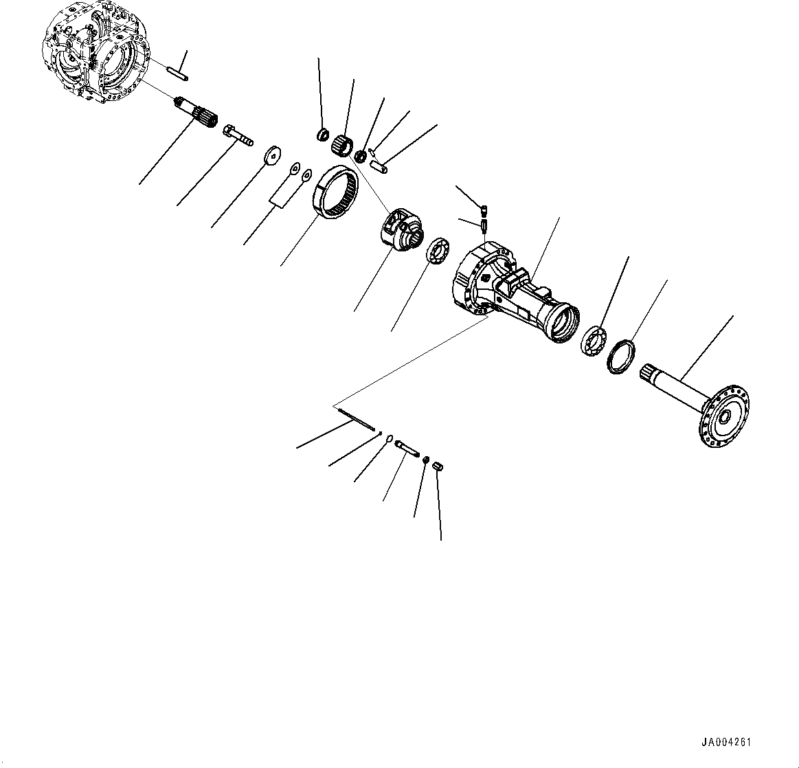 Схема запчастей Komatsu WA430-6 - ЗАДН. МОСТ, КОНЕЧНАЯ ПЕРЕДАЧА ЛЕВ. (№-) ЗАДН. МОСТ, БЕЗ САМОБЛОКИР. ДИФФЕРЕНЦ.
