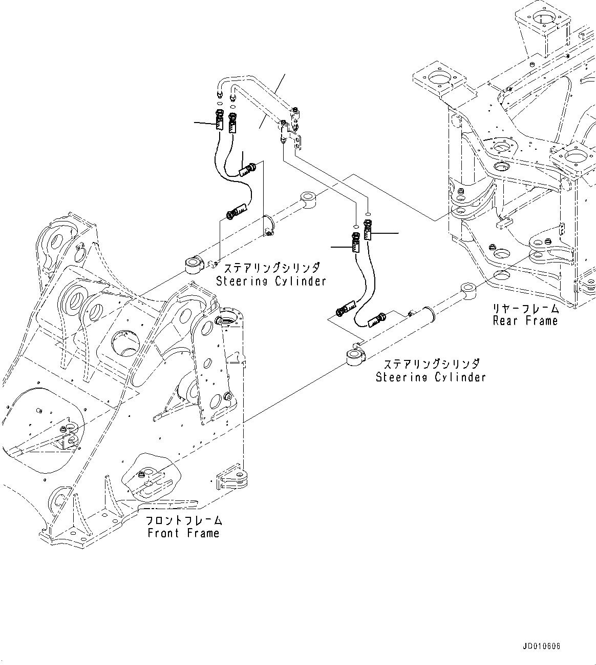 Схема запчастей Komatsu WA430-6 - ЦИЛИНДР РУЛЕВ. УПР-Я, ЦИЛИНДР РУЛЕВ. УПР-Я ТРУБЫ (№-) ЦИЛИНДР РУЛЕВ. УПР-Я