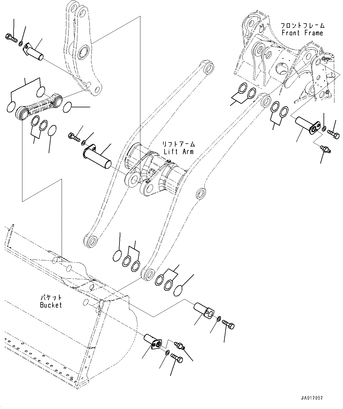 Схема запчастей Komatsu WA430-6 - РУКОЯТЬ И BELL CRANK, КРЕПЛЕНИЕ (№-) РУКОЯТЬ И BELL CRANK, С 3-Х СЕКЦ. КОНТР. КЛАПАНОМ, ДЛЯ СЕВ. АМЕРИКИ
