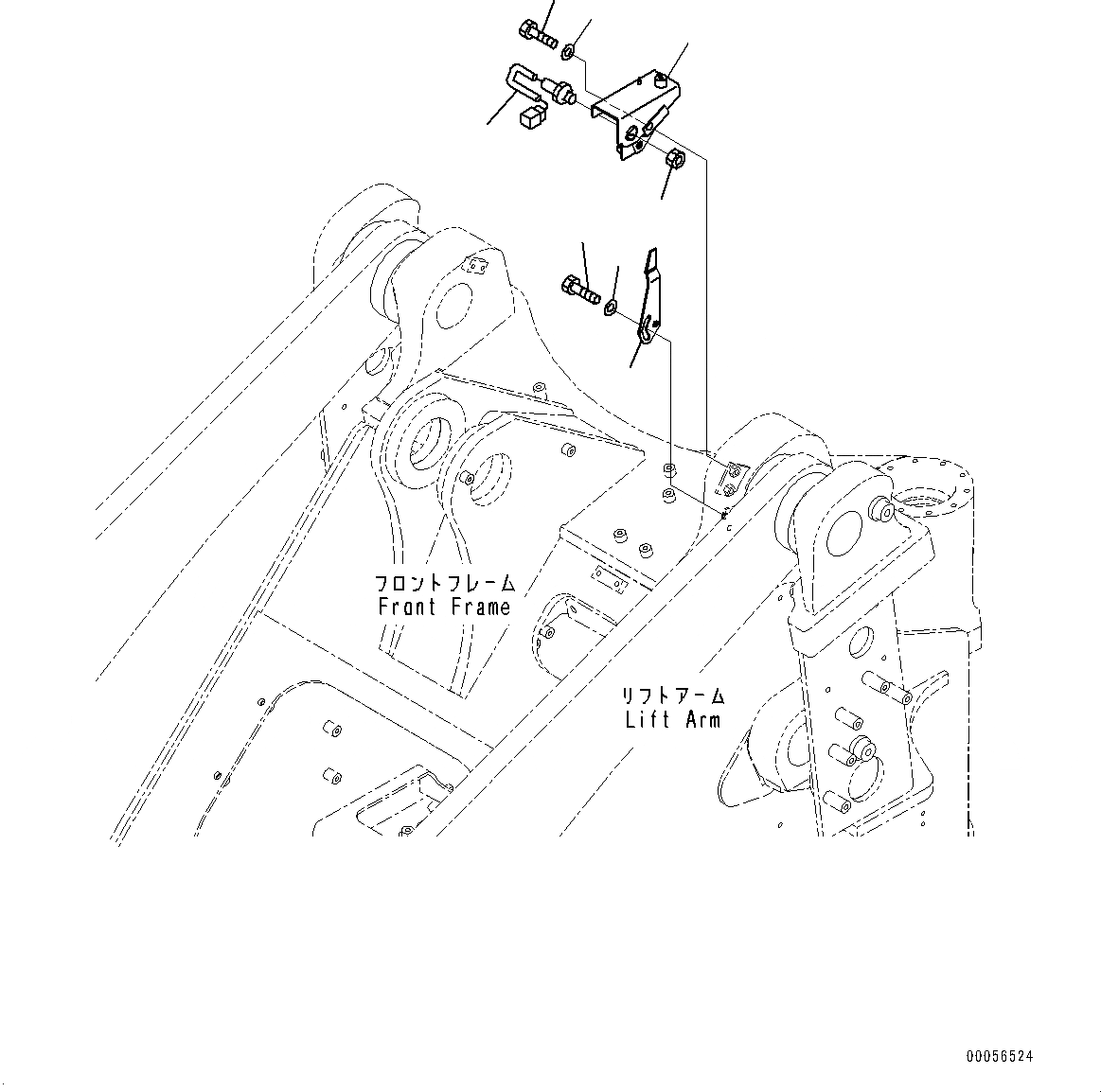 Схема запчастей Komatsu WA430-6 - РУКОЯТЬ И BELL CRANK, КОНЦЕВ. ВЫКЛЮЧ-ЛЬ ПОДЪЕМА СТРЕЛЫ (№-) РУКОЯТЬ И BELL CRANK, С 3-Х СЕКЦ. КОНТР. КЛАПАНОМ, ДЛЯ СЕВ. АМЕРИКИ