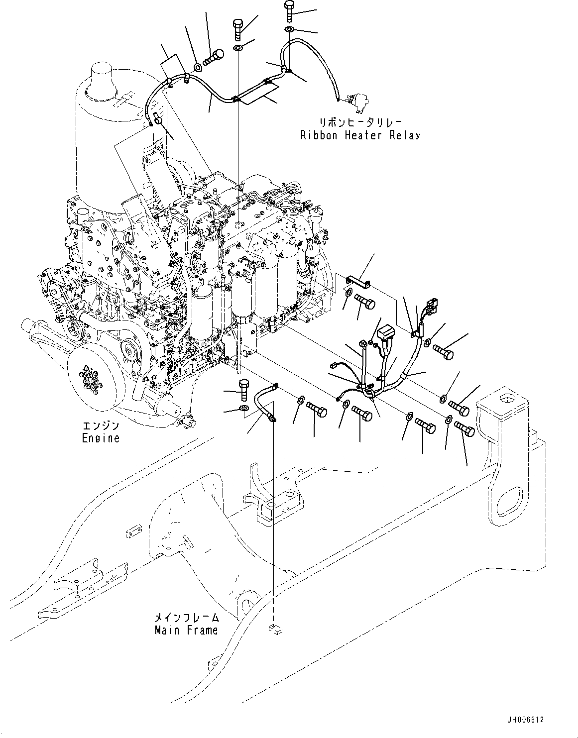 Схема запчастей Komatsu D155A-6R - ДВИГАТЕЛЬ ПРОВОДКА, (№88-879) ДВИГАТЕЛЬ ПРОВОДКА