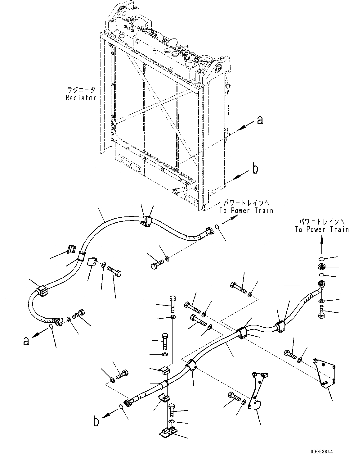 Схема запчастей Komatsu D155A-6R - СИЛОВАЯ ПЕРЕДАЧА ЛИНИИ МАСЛООХЛАДИТЕЛЯ (№877-) СИЛОВАЯ ПЕРЕДАЧА ЛИНИИ МАСЛООХЛАДИТЕЛЯ
