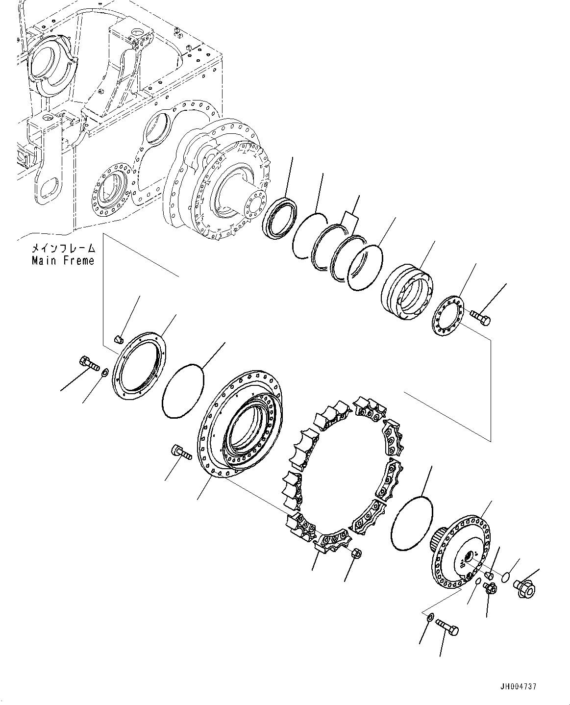 Схема запчастей Komatsu D155A-6R - КОНЕЧНАЯ ПЕРЕДАЧА, ЗВЕЗДОЧКА ВТУЛКА, ЛЕВ. (№8-) КОНЕЧНАЯ ПЕРЕДАЧА, БЕЗ ИНДОНЕЗ., ETHIOPIA, WASTE DISPOSAL