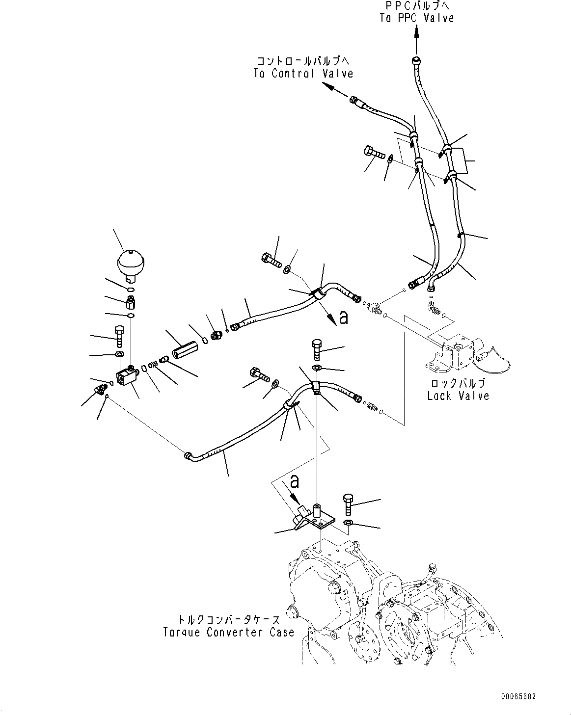 Схема запчастей Komatsu D155A-6R - СИЛОВАЯ ПЕРЕДАЧА ТРУБЫ, АККУМУЛЯТОР (№877-) СИЛОВАЯ ПЕРЕДАЧА ТРУБЫ