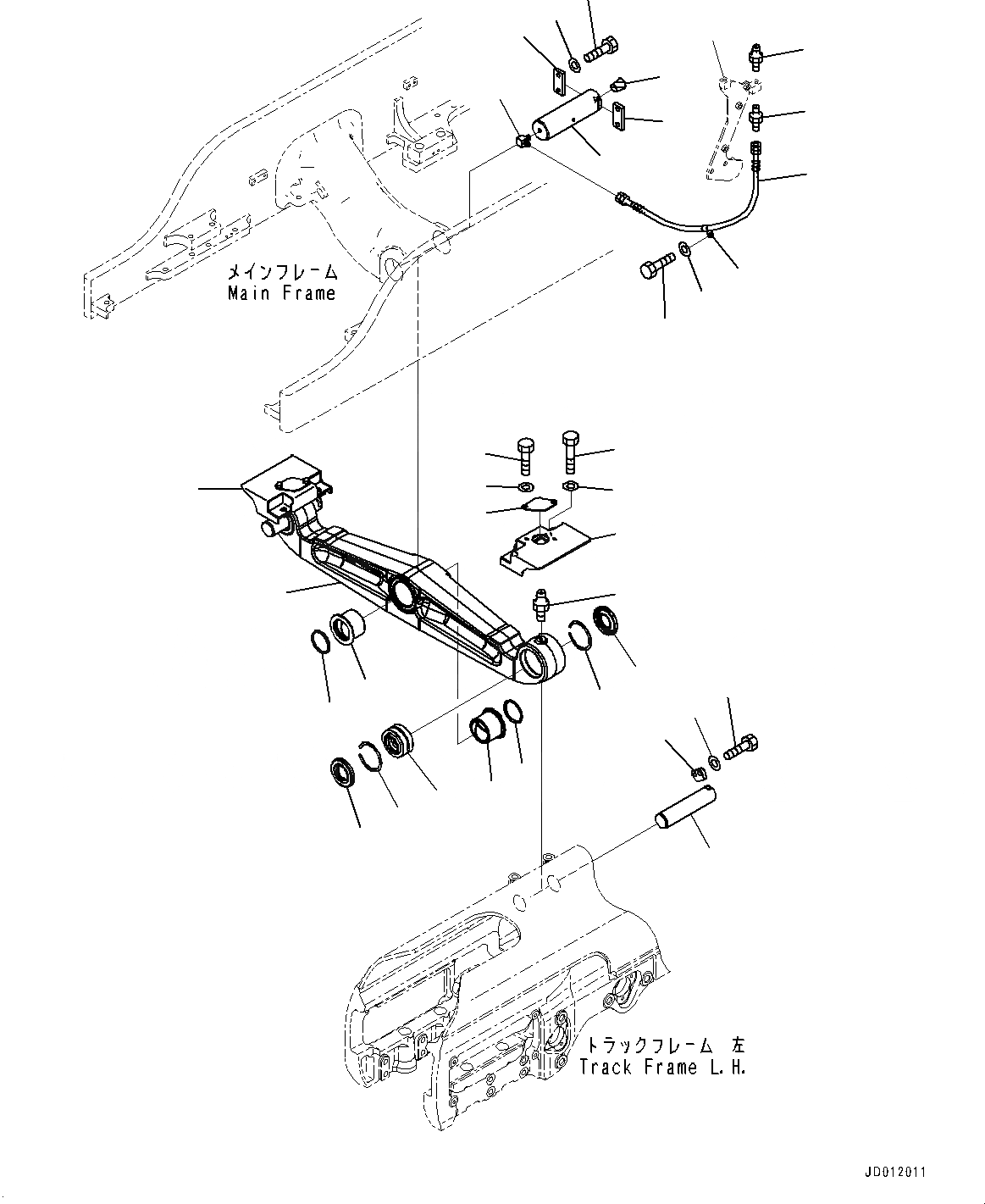 Схема запчастей Komatsu D155A-6R - ПОДВЕСКА, БАЛКА БАЛАНСИРА (№877-) ПОДВЕСКА