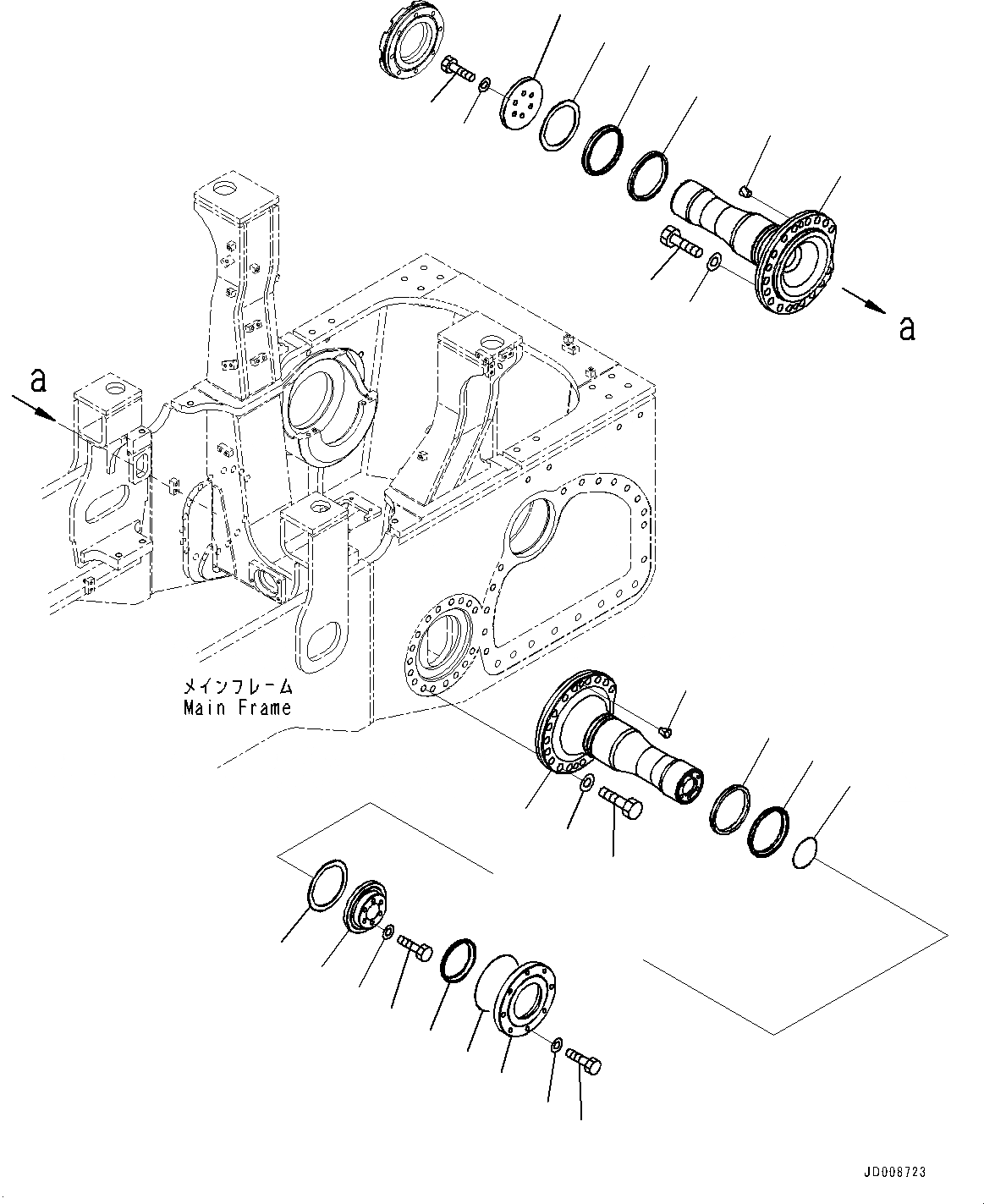 Схема запчастей Komatsu D155A-6R - ПОДВЕСКА, ПОВОРОТН. ШКВОРЕНЬ (№877-) ПОДВЕСКА