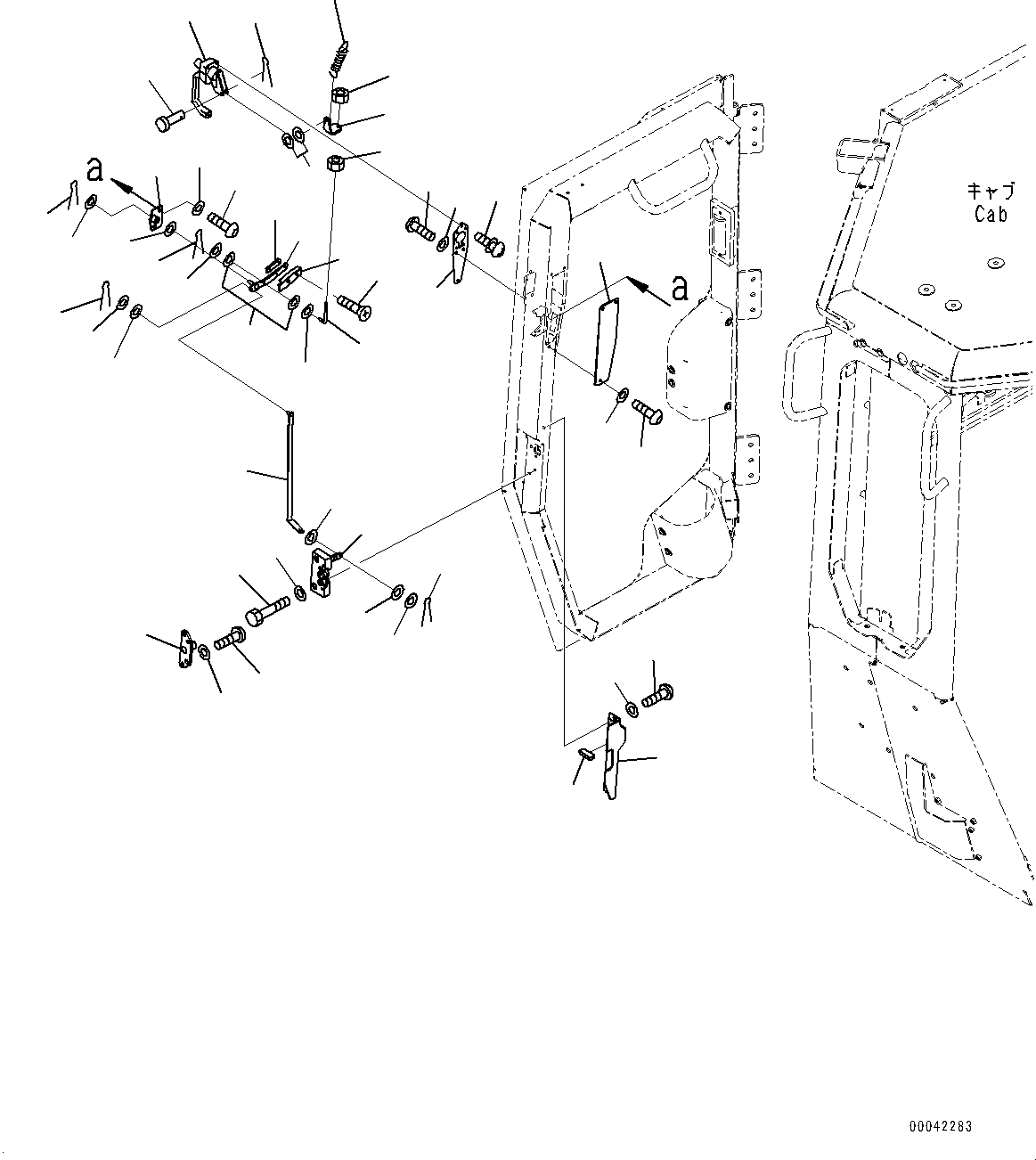 Схема запчастей Komatsu D155A-6R - КАБИНА, ЗАМОК ДВЕРИ, ПРАВ. (№877-889) КАБИНА, С KOMTRAX, ORBCOMM