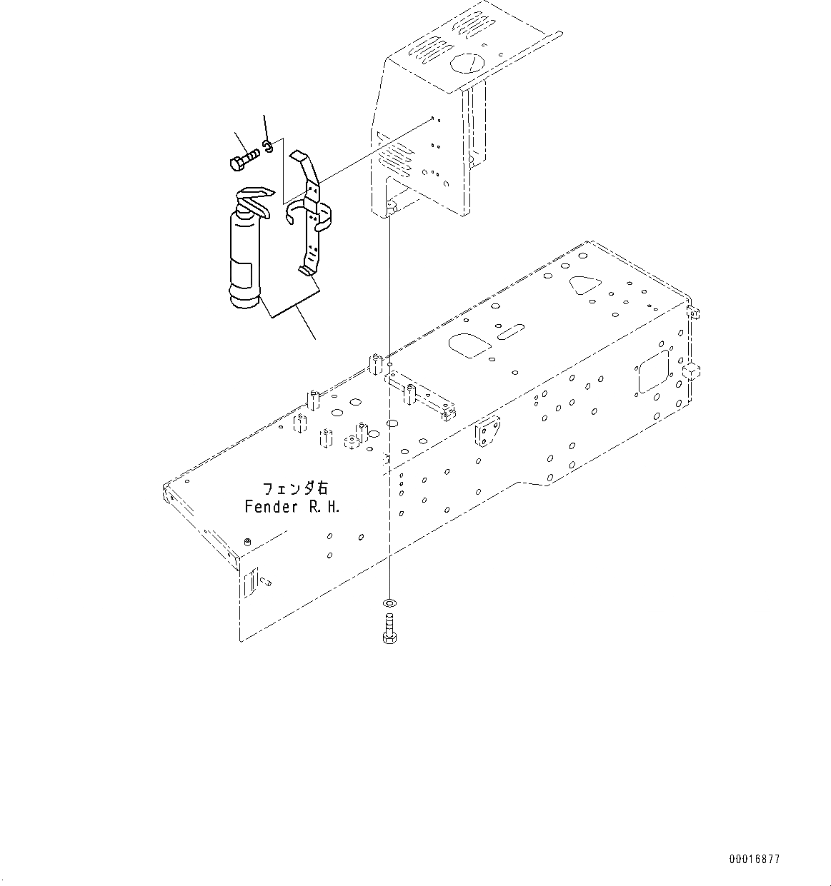 Схема запчастей Komatsu D155A-6R - ОГНЕТУШИТЕЛЬ (№877-) ОГНЕТУШИТЕЛЬ, РОССИЯ-АНГЛ.