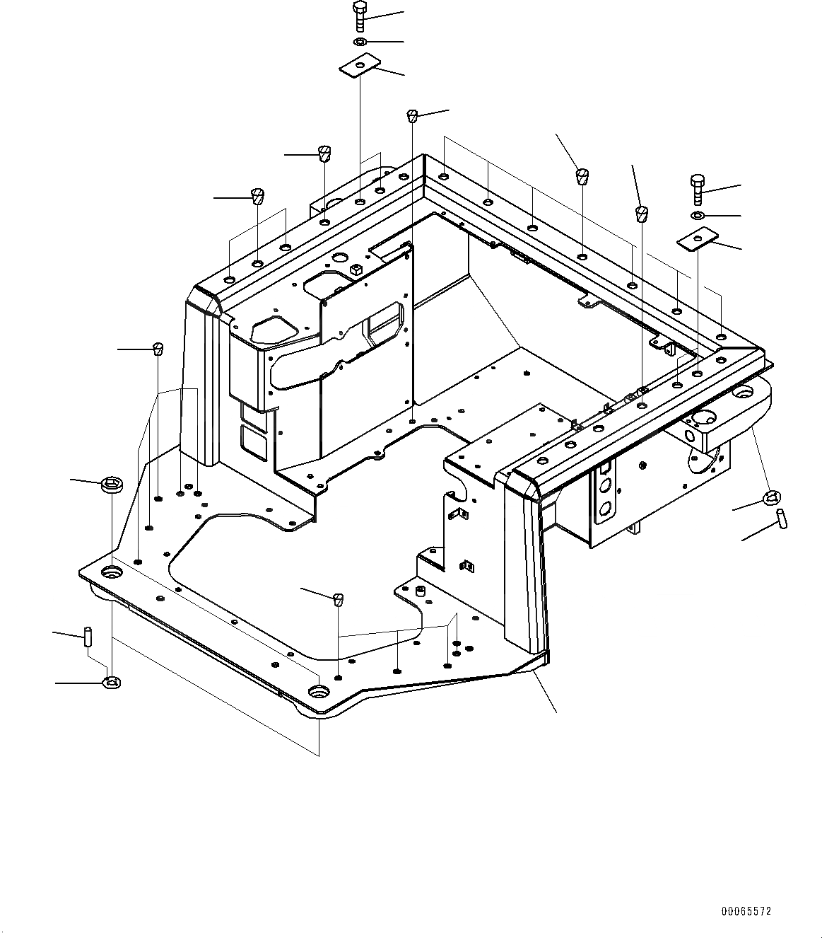 Схема запчастей Komatsu D155A-6R - ОСНОВН. КОНСТРУКЦИЯ, РАМА (№8-) ОСНОВН. КОНСТРУКЦИЯ, ДЛЯ ПОВОРОТНОГО ОТВАЛА, РЕГУЛИР. ГИГАНТСК. РЫХЛИТ, КАБИНА ROPS