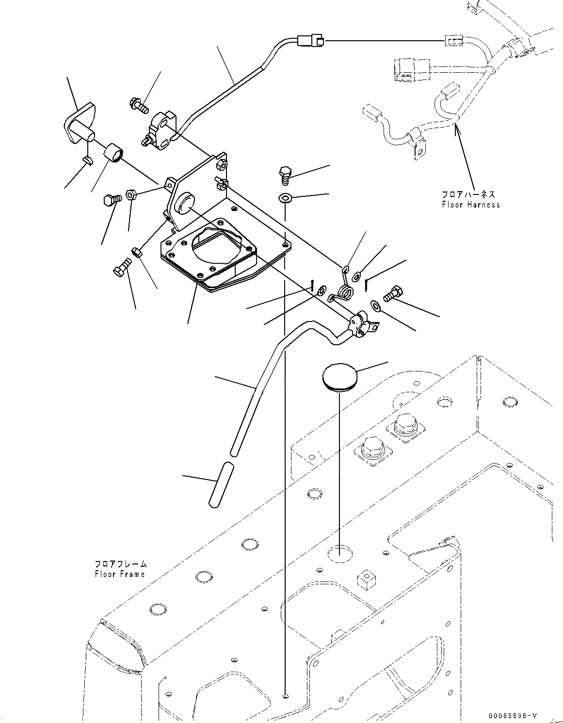 Схема запчастей Komatsu D155A-6R - ОСНОВН. КОНСТРУКЦИЯ, РЫЧАГ БЛОКИРОВКИ ОТВАЛА (№8-) ОСНОВН. КОНСТРУКЦИЯ, ДЛЯ РЕГУЛИР. МНОГОСТОЕЧН. РЫХЛИТ., КАБИНА ROPS