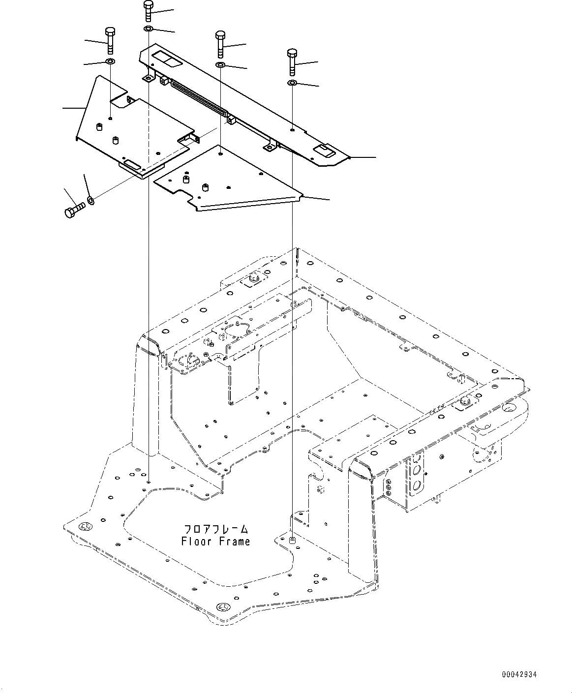 Схема запчастей Komatsu D155A-6R - ПОКРЫТИЕ НИЖН. ЧАСТИ КАБИНЫ, КОНДИЦ. ВОЗДУХА ВОЗДУХОВОДЫ (№8-) ПОКРЫТИЕ НИЖН. ЧАСТИ КАБИНЫ
