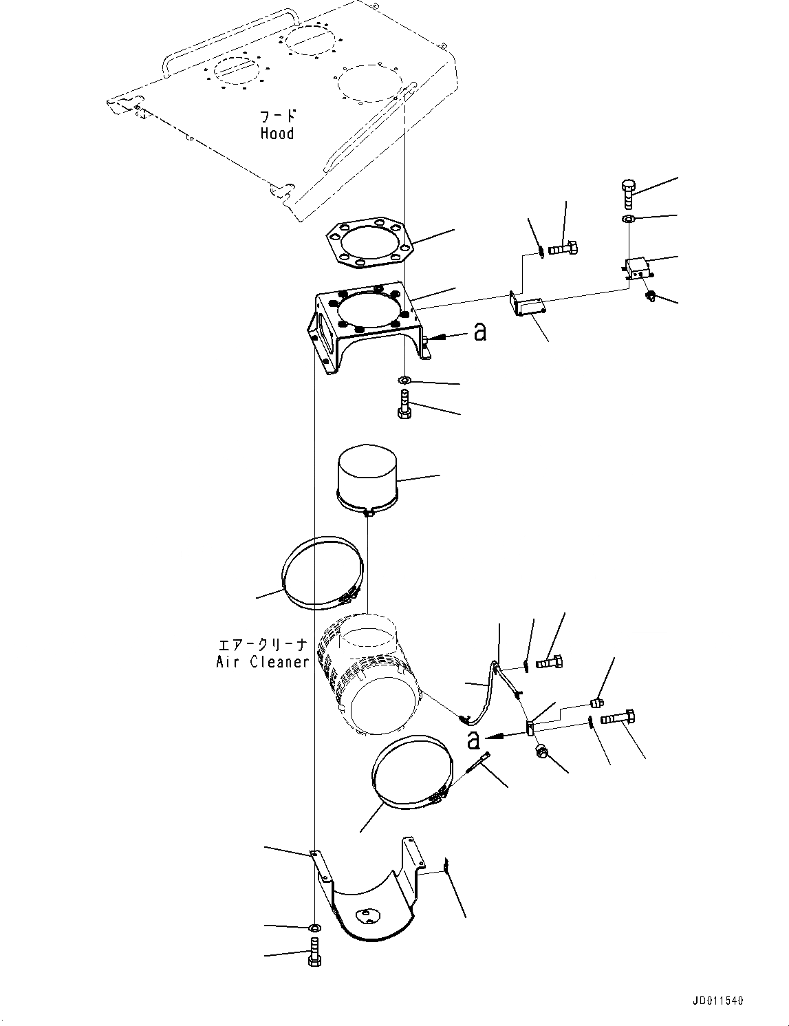 Схема запчастей Komatsu D155A-6R - КАПОТ И БОКОВ. КРЫШКА ГРУППА, ВОЗДУХООЧИСТИТЕЛЬ ASSEMBLY (/) (№877-879) КАПОТ И БОКОВ. КРЫШКА ГРУППА, ДЛЯ ПЕРФОРИРОВАНН.