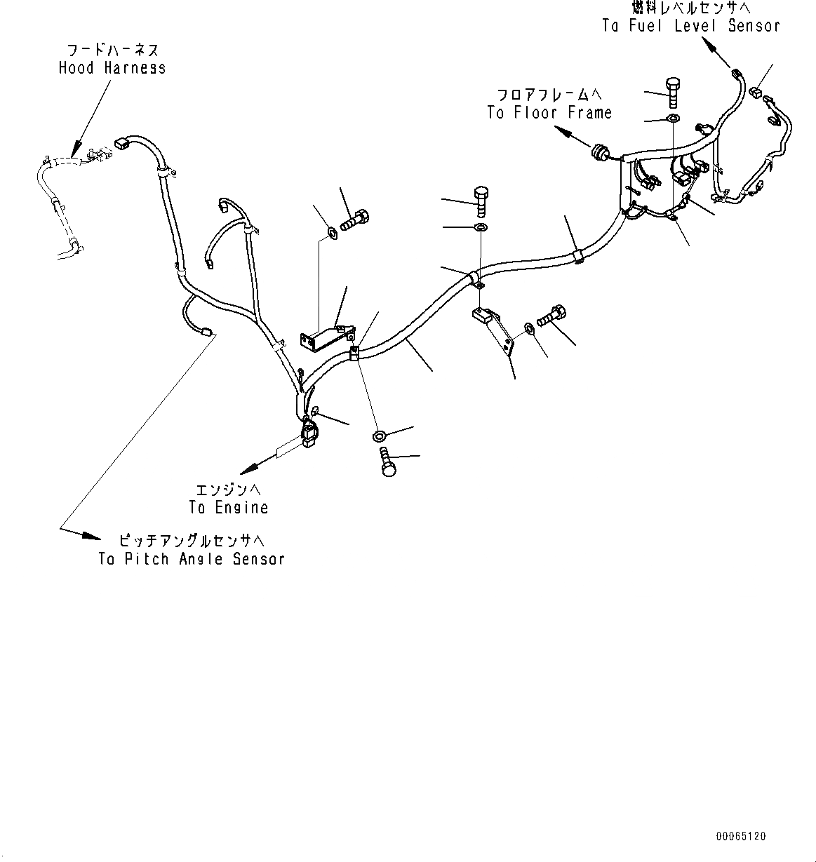 Схема запчастей Komatsu D155A-6R - КРЫЛО КОМПОНЕНТЫ, ОСНОВН. ПРОВОДКА (/) (№88-879) КРЫЛО КОМПОНЕНТЫ, ДЛЯ ВЫСОК. ЕМК. АККУМУЛЯТОР, КАПОТ