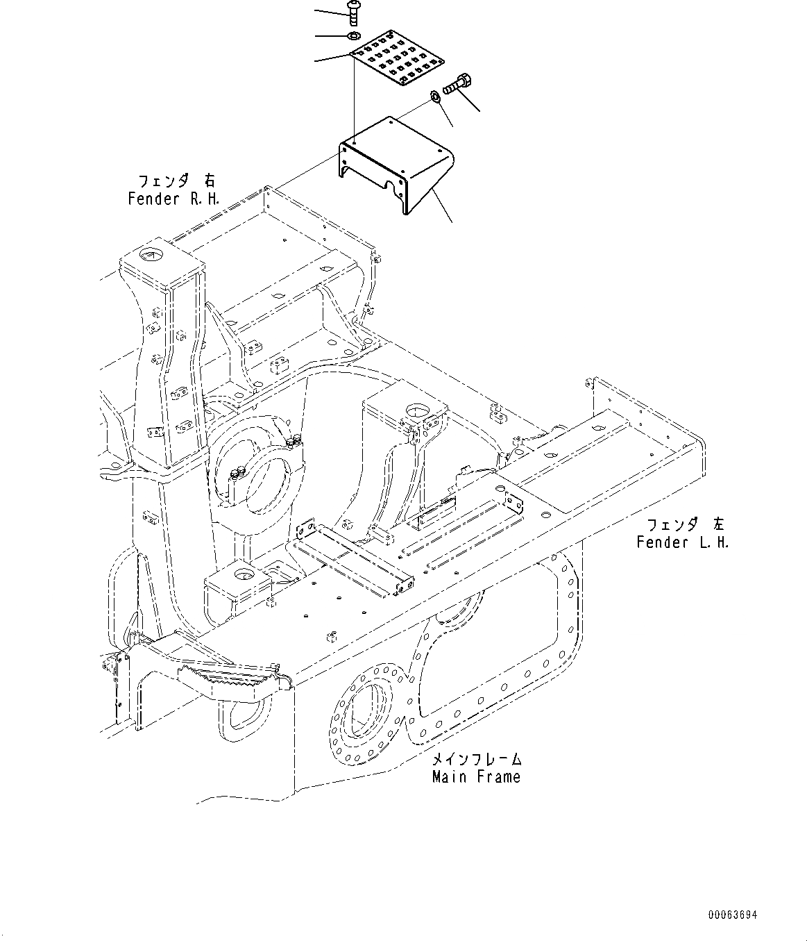 Схема запчастей Komatsu D155A-6R - КРЫЛО КОМПОНЕНТЫ, СТУПЕНИ (№88-879) КРЫЛО КОМПОНЕНТЫ, БЕЗ ЗАДН. ОБОРУД-Е, ДЛЯ КАПОТА, КРЫШКА МАСЛОНАЛИВНОГО ПАТРУБКА БЛОКИРОВКА И КРЫШКИБЛОКИР.