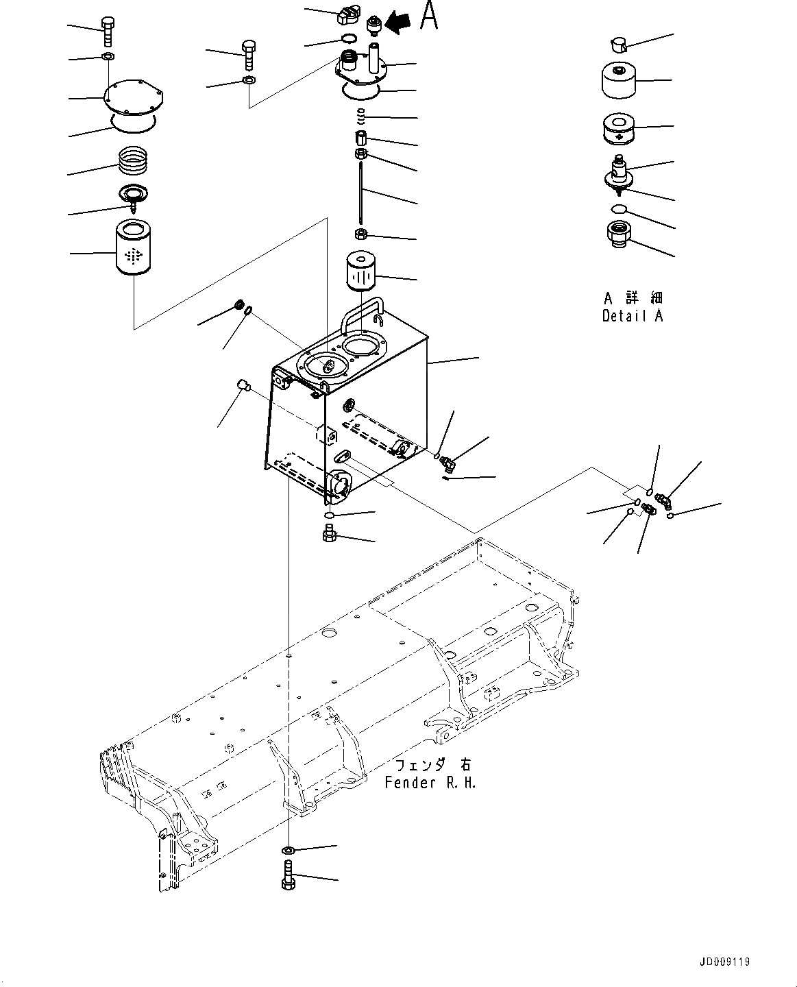 Схема запчастей Komatsu D155A-6R - КРЫЛО КОМПОНЕНТЫ, ГИДР. БАК. (№877-87) КРЫЛО КОМПОНЕНТЫ, ДЛЯ ВЫСОК. ЕМК. АККУМУЛЯТОР, КАПОТ, КРЫШКА МАСЛОНАЛИВНОГО ПАТРУБКА БЛОКИРОВКА И КРЫШКИБЛОКИР.