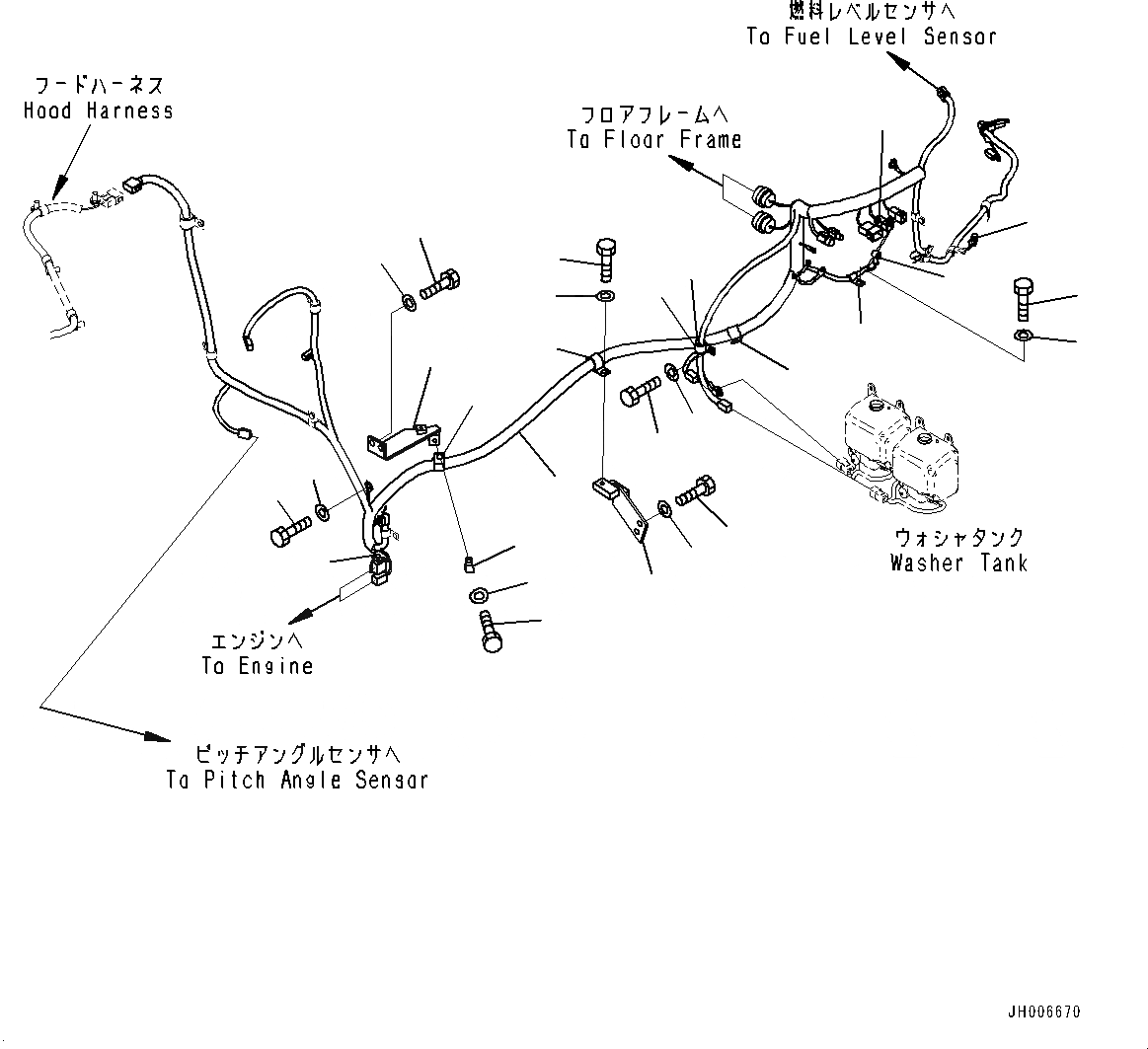 Схема запчастей Komatsu D155A-6R - КРЫЛО КОМПОНЕНТЫ, ОСНОВН. ПРОВОДКА (/) (№88-) КРЫЛО КОМПОНЕНТЫ, ДЛЯ ВЫСОК. ЕМК. АККУМУЛЯТОР, КАБИНА ROPS, КРЫШКА МАСЛОНАЛИВНОГО ПАТРУБКА БЛОКИРОВКА И КРЫШКИБЛОКИР.