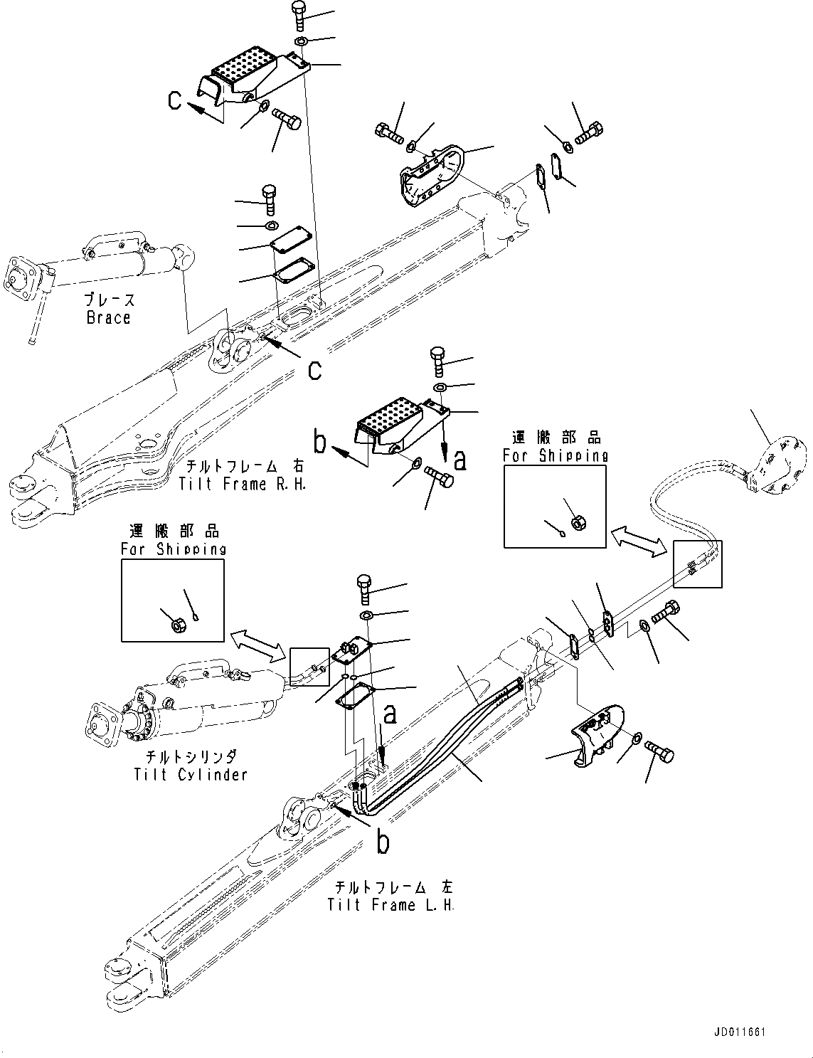 Схема запчастей Komatsu D155A-6R - DOZER РАМА, ПЕРЕКОС. ОТВАЛА ТРУБЫ (№877-) DOZER РАМА, БЕЗ УСИЛ. ТИП