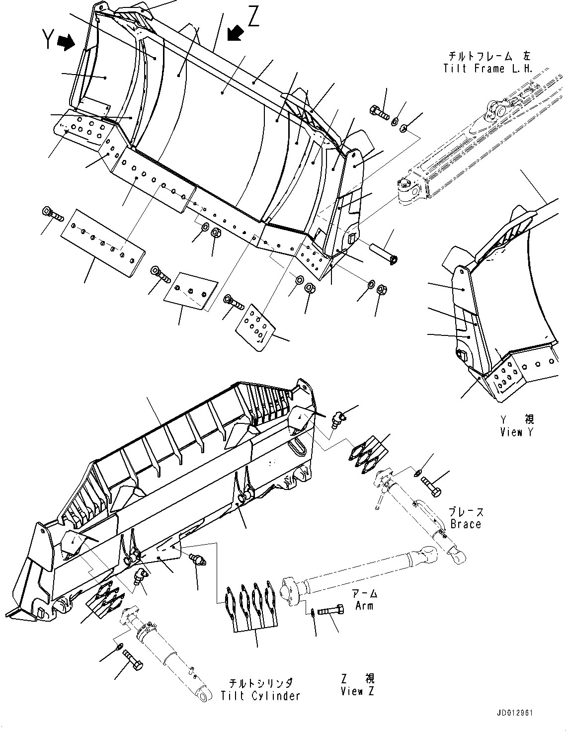 Схема запчастей Komatsu D155A-6R - DOZER ОТВАЛ, ОТВАЛ (№877-88) DOZER ОТВАЛ, УСИЛ. SIGMADOZER, С ТОЛКАЮЩ. ПЛАСТИНА, SUPERHARD BIT И КРОМКА