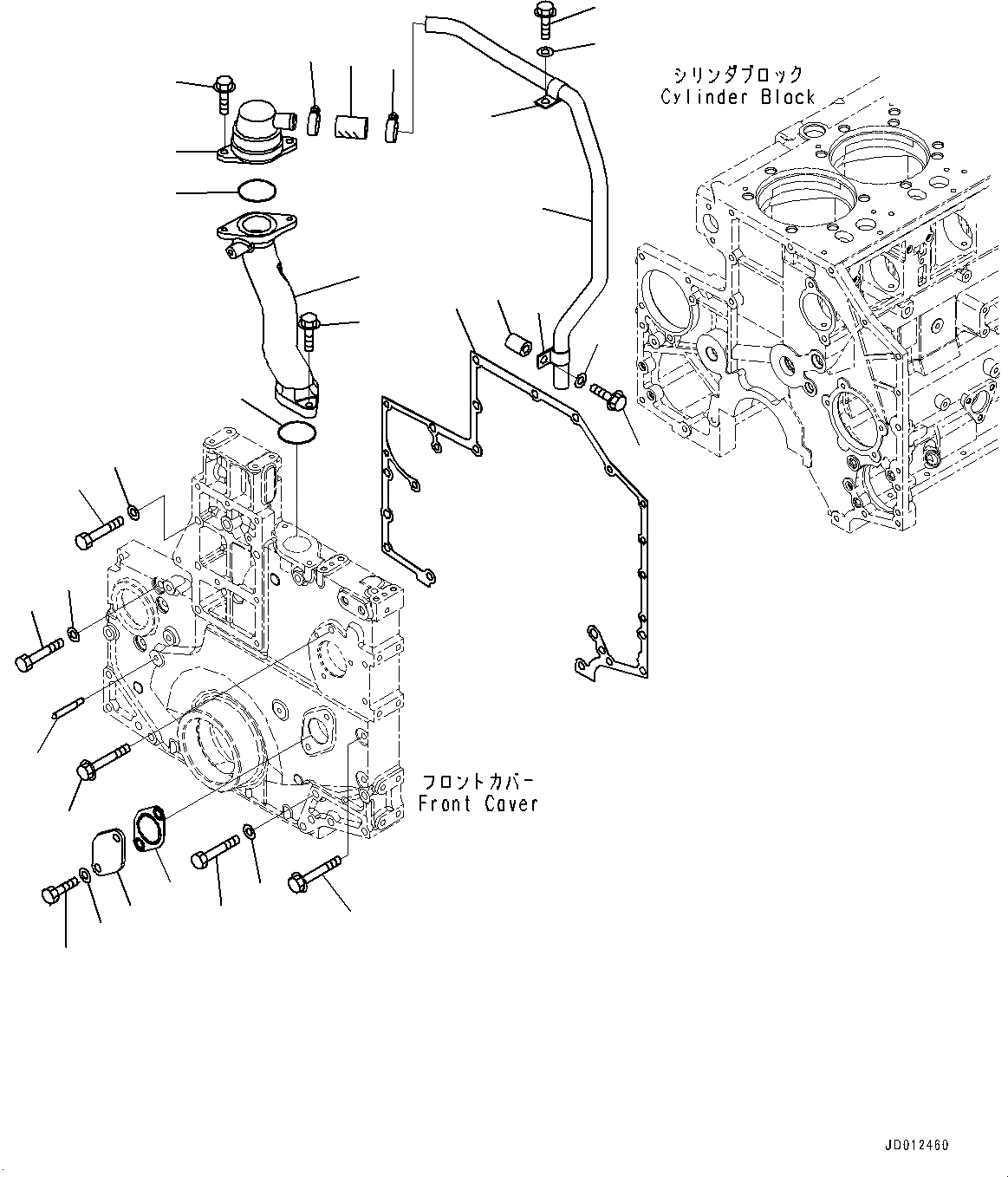 Схема запчастей Komatsu SAA6D140E-5AG - ЭЛЕМЕНТЫ ПЕРЕДН. КРЫШКИ (№8-) ЭЛЕМЕНТЫ ПЕРЕДН. КРЫШКИ