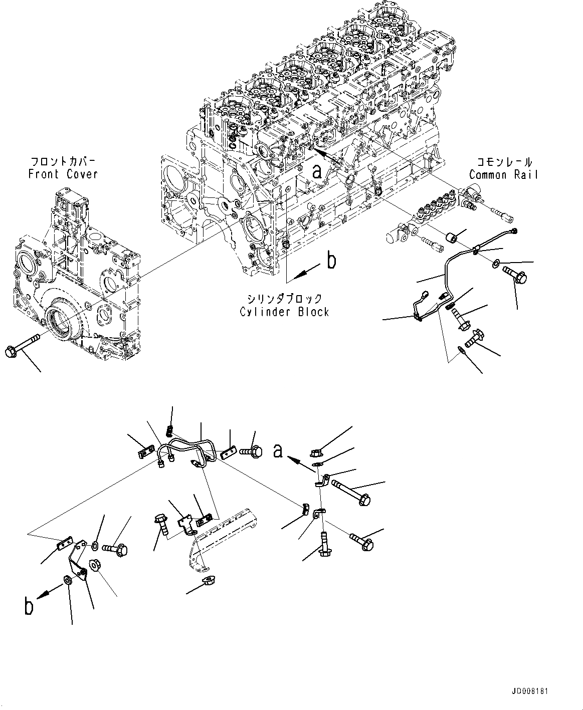 Схема запчастей Komatsu SAA6D140E-5AG - ТОПЛИВН. НАСОС, ТОПЛИВОПРОВОД. (№8-) ТОПЛИВН. НАСОС