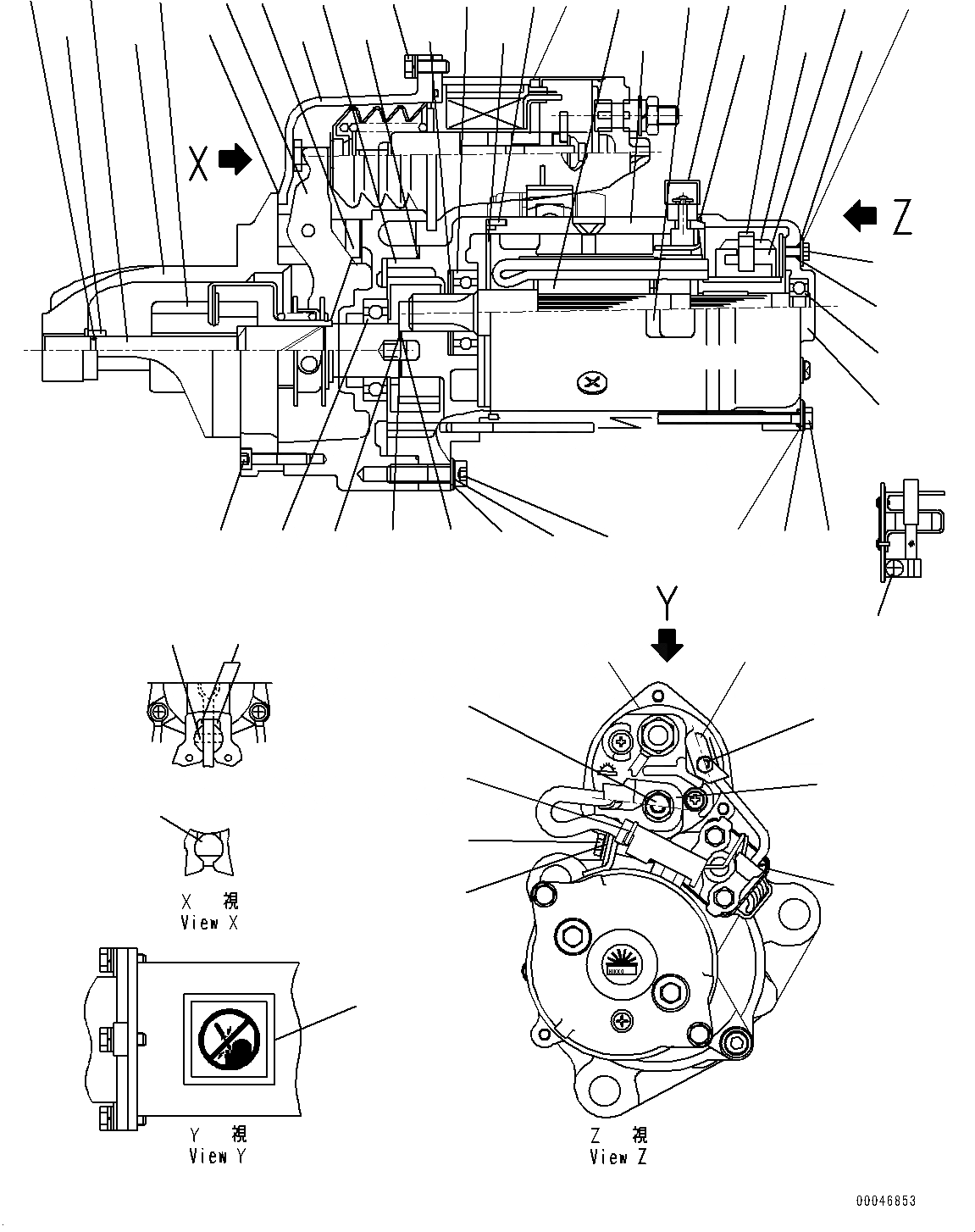 Схема запчастей Komatsu SAA6D114E-3C - СТАРТЕР (№879-) СТАРТЕР, 7.KW