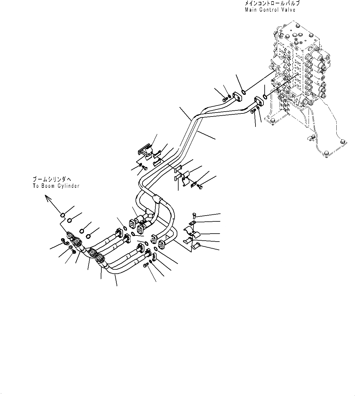 Схема запчастей Komatsu PC270-8 - ТРУБЫ СТРЕЛЫ (№7-) ТРУБЫ СТРЕЛЫ