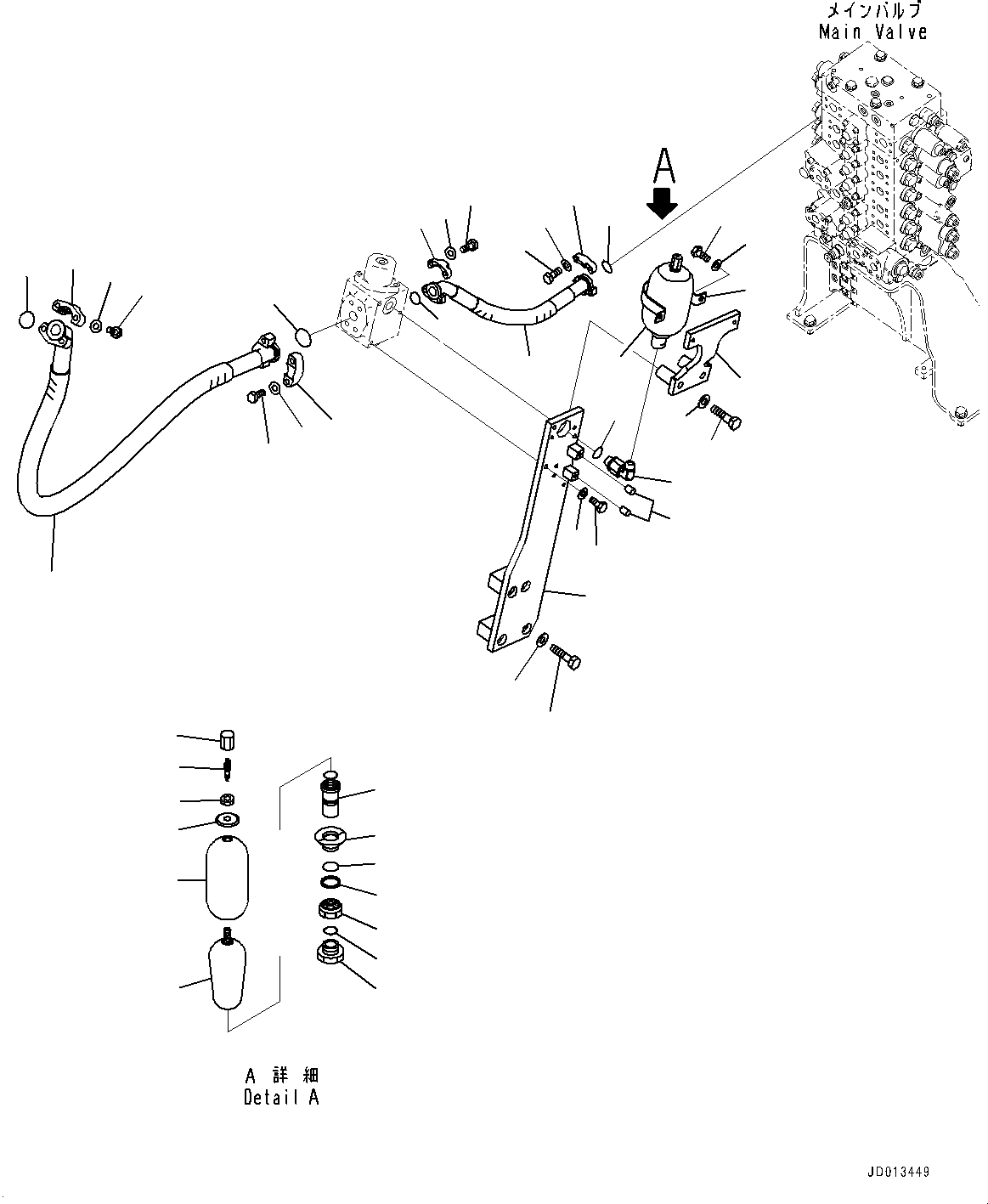 Схема запчастей Komatsu PC270-8 - АКТУАТОР ТРУБЫ, ОСНОВН. ТРУБЫ, ПРАВ. (№7-) АКТУАТОР ТРУБЫ, -АКТУАТОР, ДЛЯ NIPPON PNEUMATIC