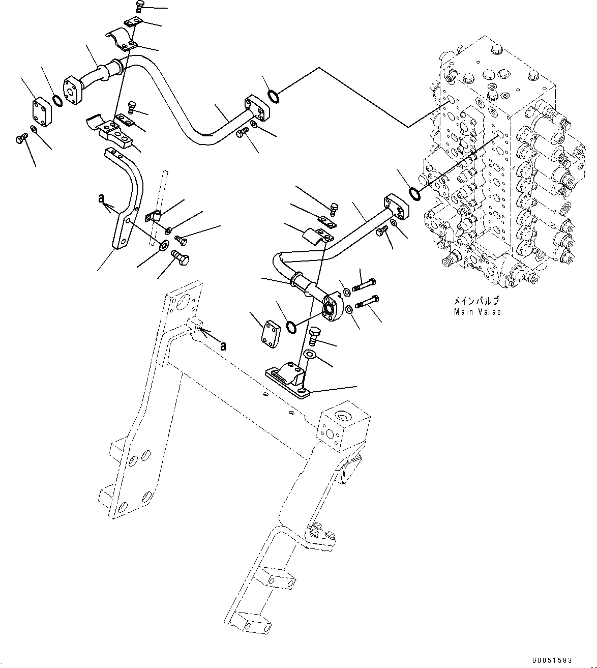 Схема запчастей Komatsu PC270-8 - НАВЕСН. ОБОРУД ТРУБЫ, ОСНОВН. ТРУБЫ (№7-) НАВЕСН. ОБОРУД ТРУБЫ