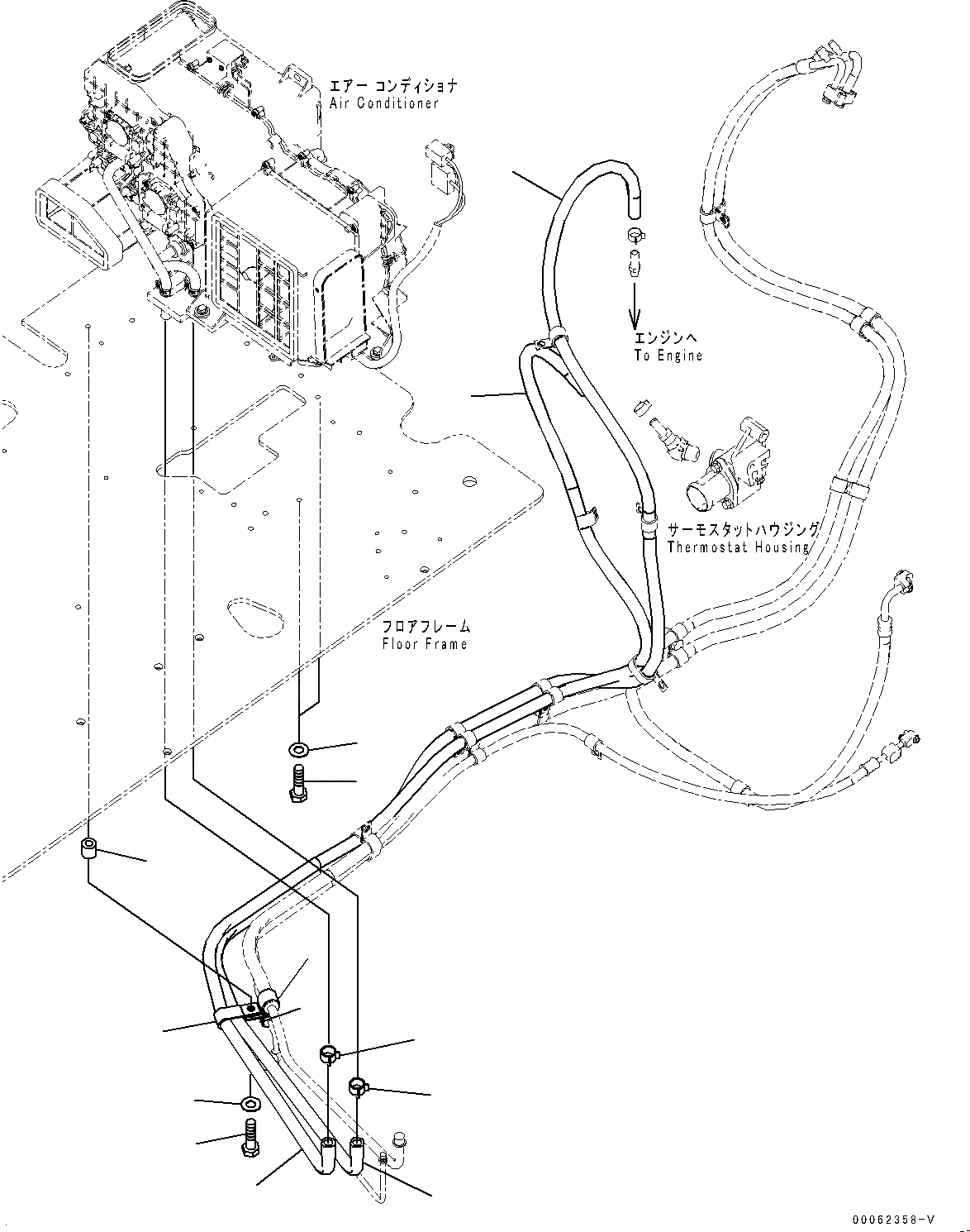 Схема запчастей Komatsu PC270-8 - КАБИНА, ПОЛ, ШЛАНГИ ОБОГРЕВАТЕЛЯ (№7-) КАБИНА, PROVISION ДЛЯ АВТОМАТИЧ. КОНДИЦ. ВОЗДУХА, KOMTRAX