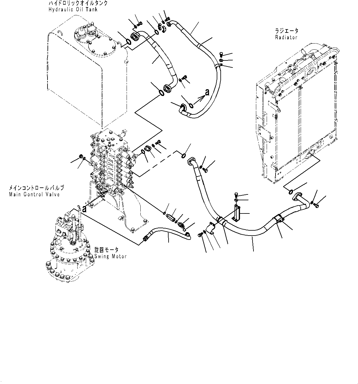 Схема запчастей Komatsu PC270LC-8 - ВОЗВРАТ. ТРУБЫ (№7-) ВОЗВРАТ. ТРУБЫ