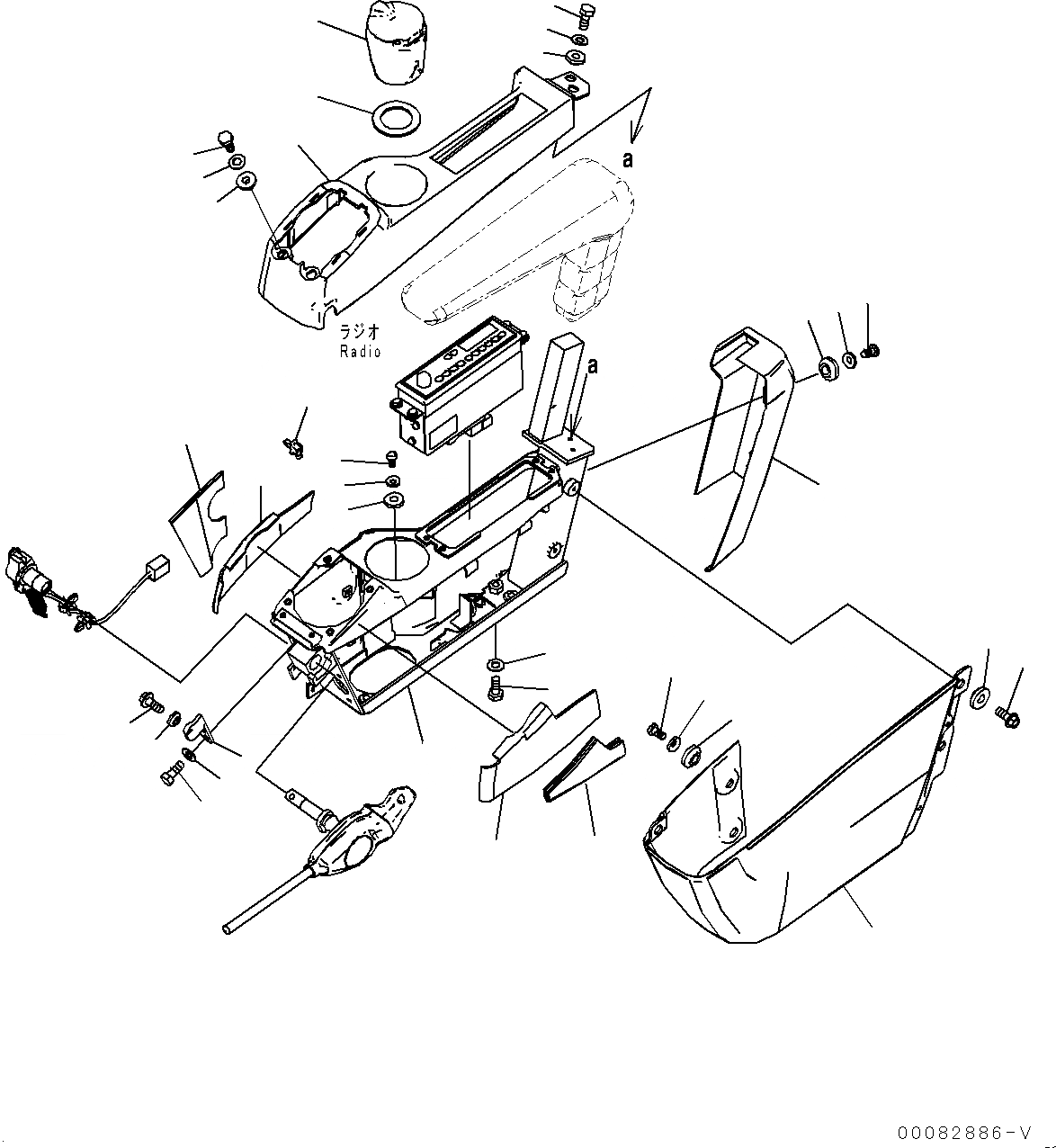 Схема запчастей Komatsu PC270LC-8 - КАБИНА, ПОЛ, КОНСОЛЬ, ЛЕВ. (№7-) КАБИНА, С АВТОМАТИЧ. КОНДИЦ. ВОЗДУХА, БОЛ. WIND QUANTITY, AM-FM РАДИО ДЛЯ АЗИИ, POWER ПОДАЮЩ., VOLT, KOMTRAX