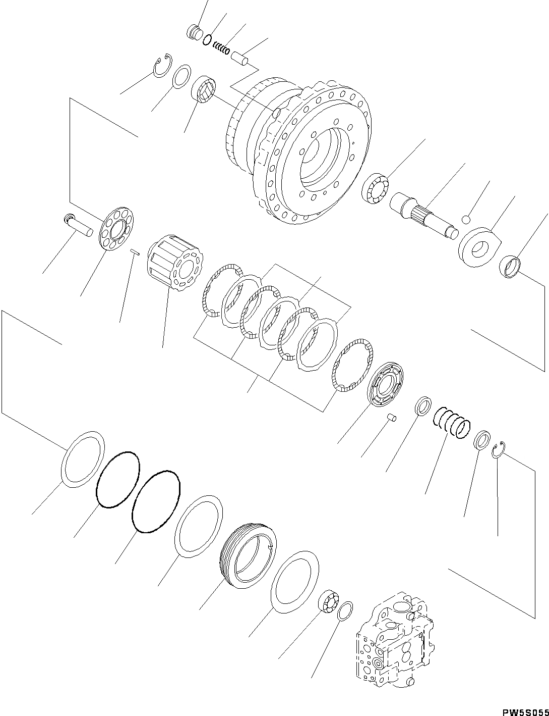 Схема запчастей Komatsu PC270LC-8 - МОТОР ХОДА И КОНЕЧНАЯ ПЕРЕДАЧА, ВНУТР. ЧАСТИ, МОТОР ХОДА (/) (№7-) МОТОР ХОДА И КОНЕЧНАЯ ПЕРЕДАЧА, С TRACTION UP МОТОР ХОДА 2 SPEED